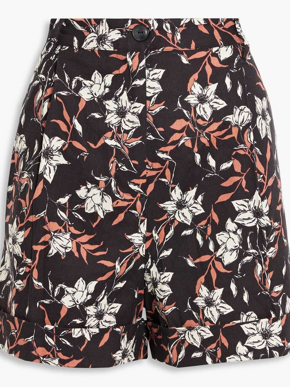 ivy floral-print linen-blend shorts