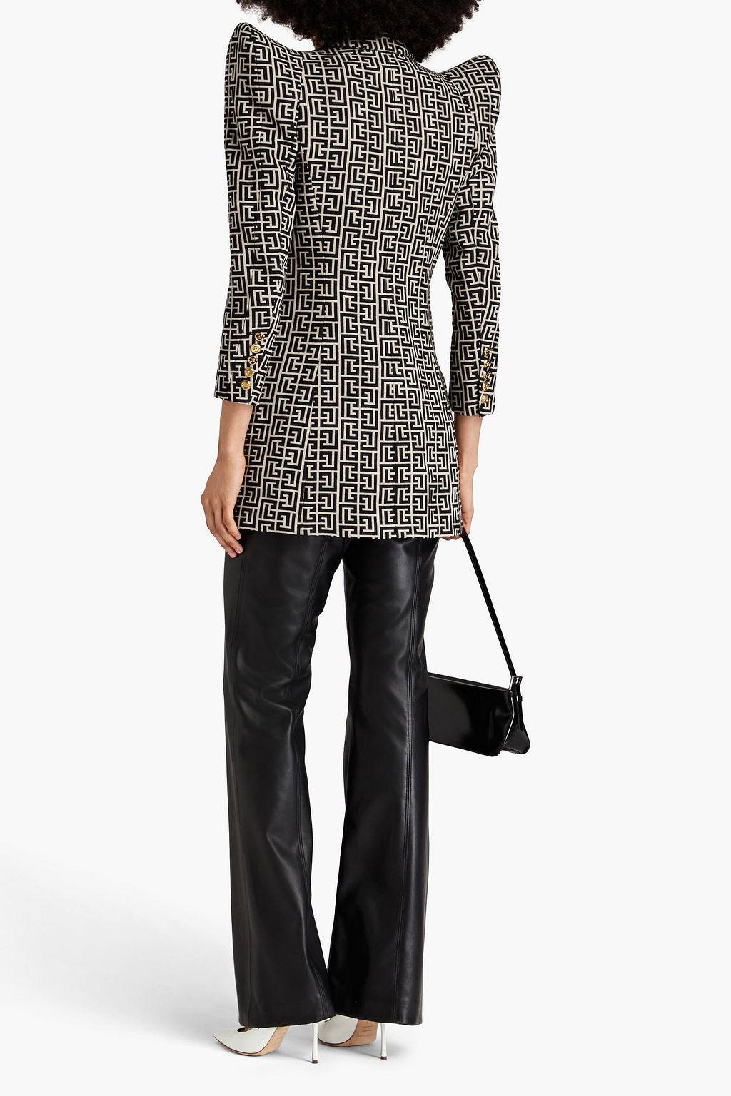 BALMAIN بليزر من الجاكار الصوفي