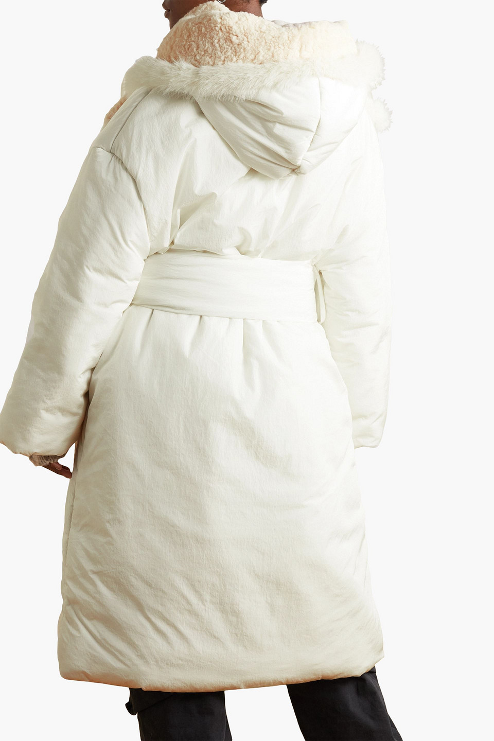 Acne Studios Oversized Faux Shearling-trimmed Padded Shell Jacket In White