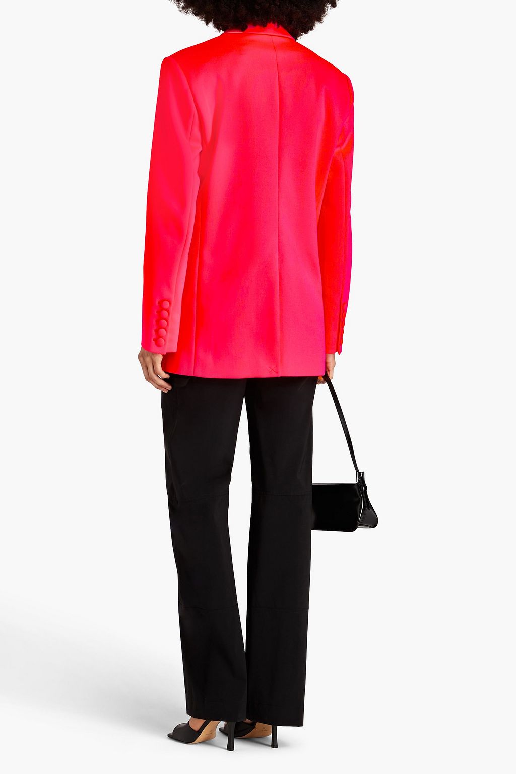BALMAIN Double-breasted neon crepe blazer