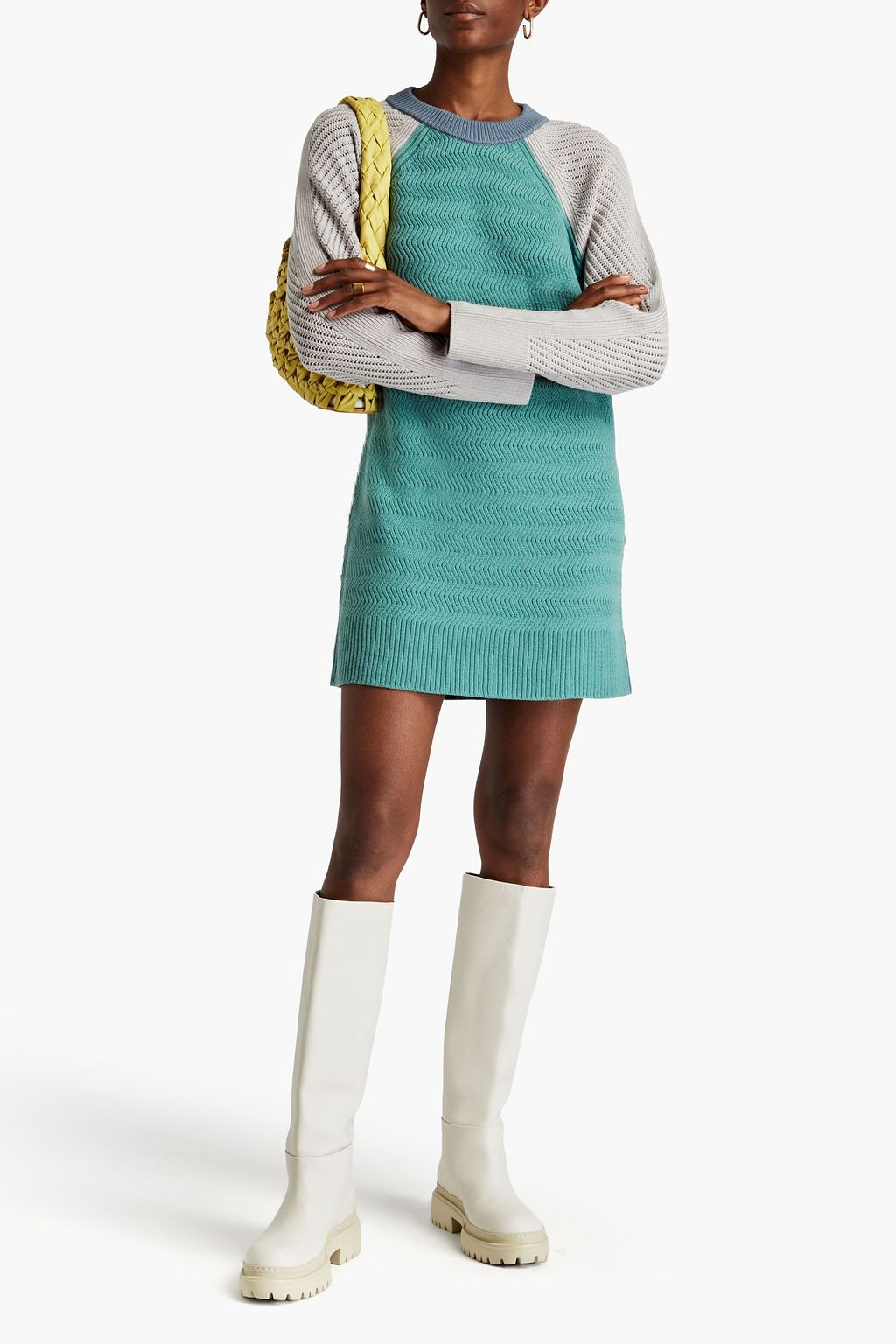 MISSONI Color-block wool mini dress
