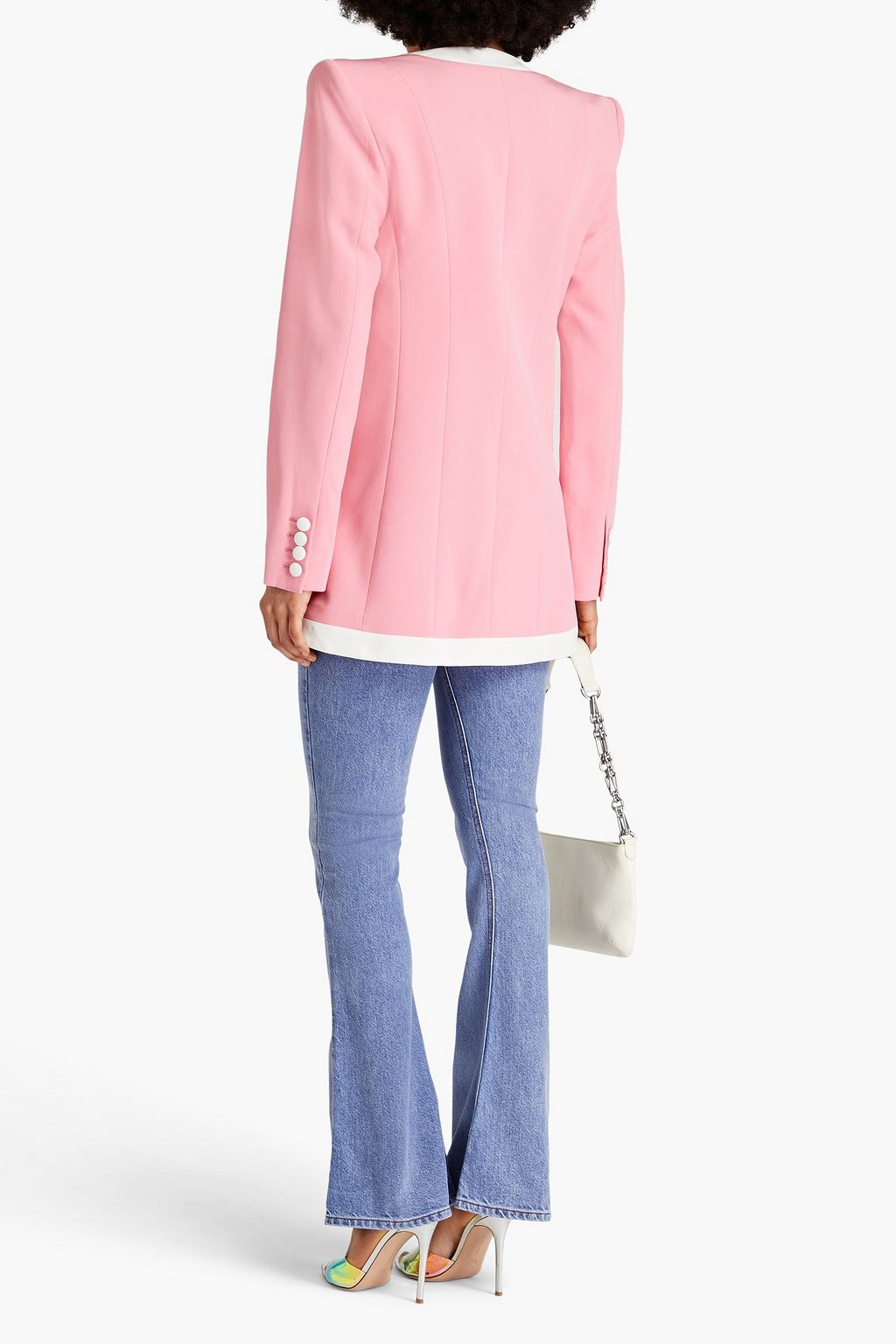 BALMAIN Two-tone crepe blazer