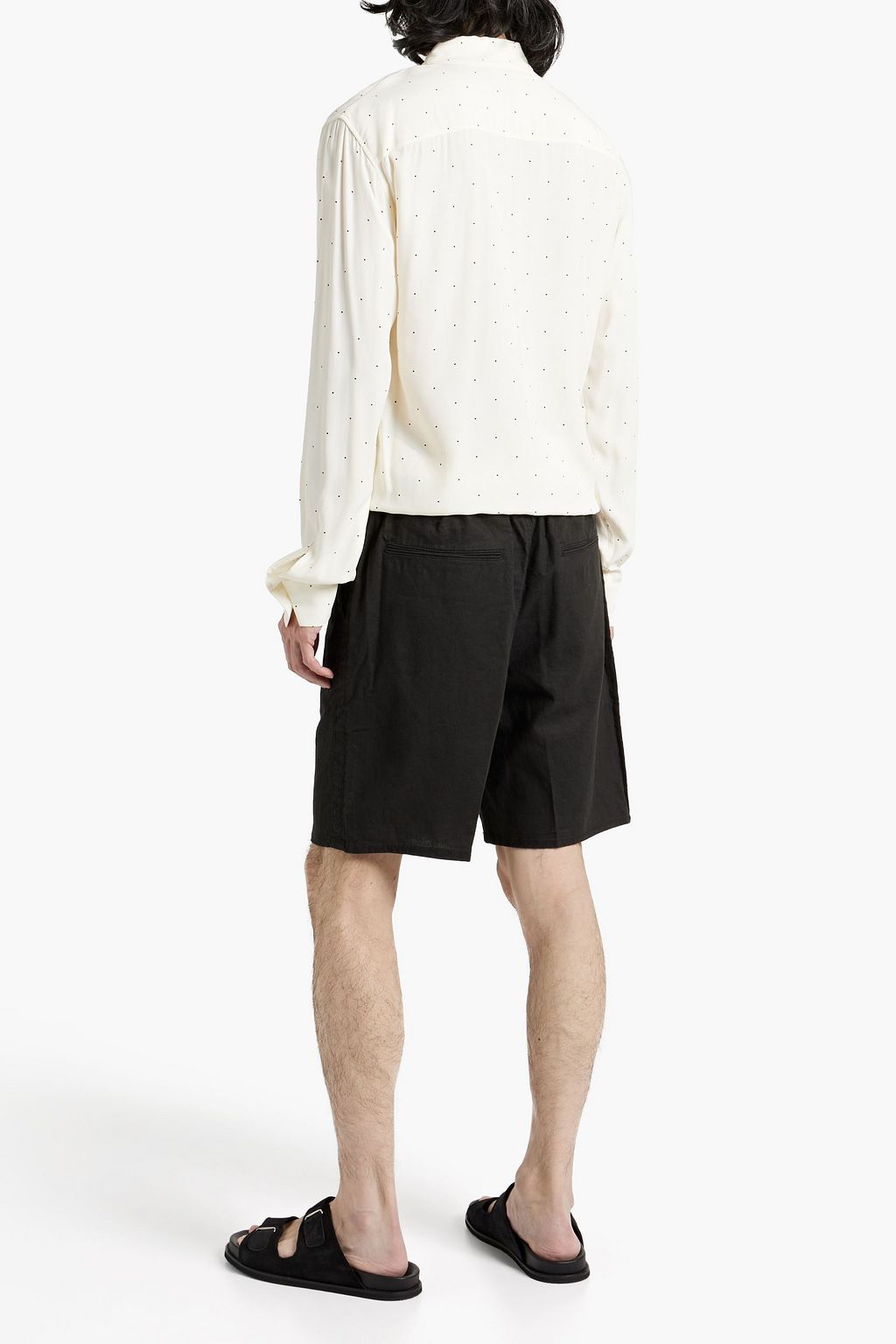 RAG & BONE شورت «ريد» من مزيج القطن والكتان مزود برباط على الخصر