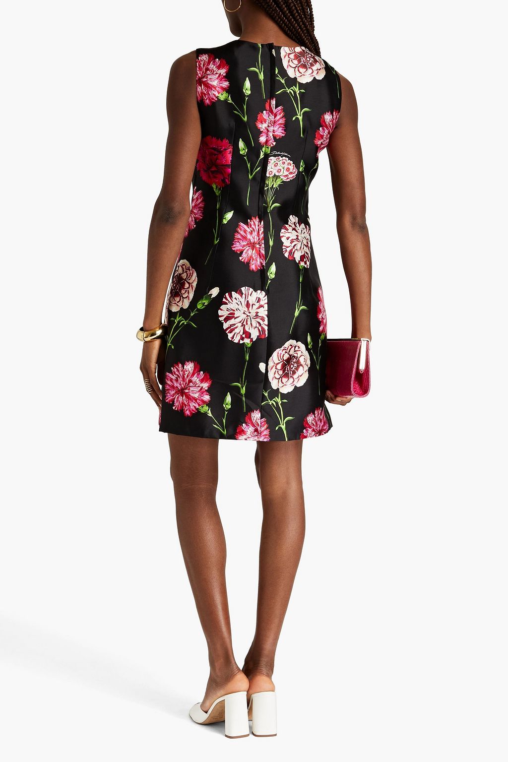 DOLCE&GABBANA Floral-print silk-twill mini dress