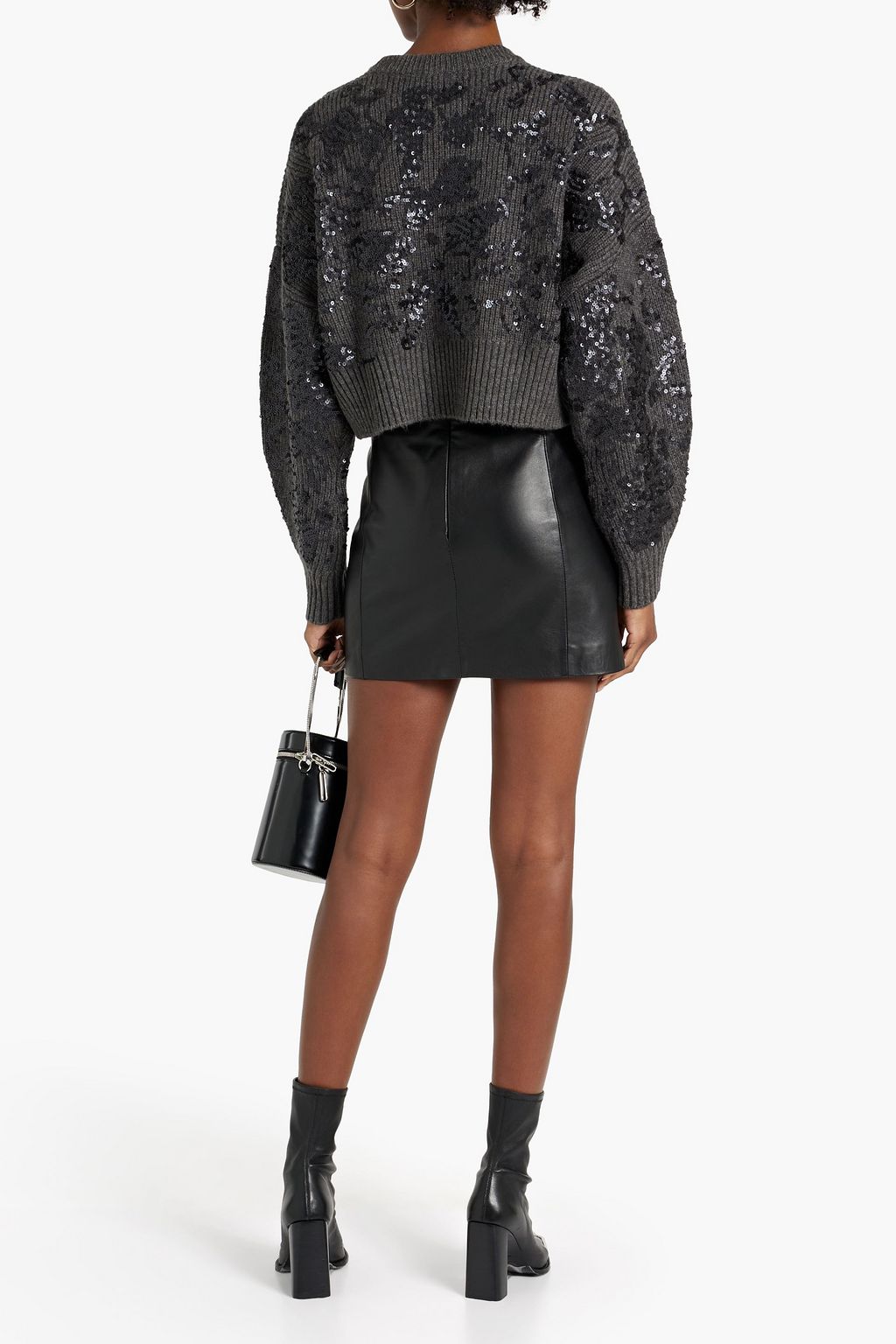 RAG & BONE Cropped sequin-embellished wool-bend sweater