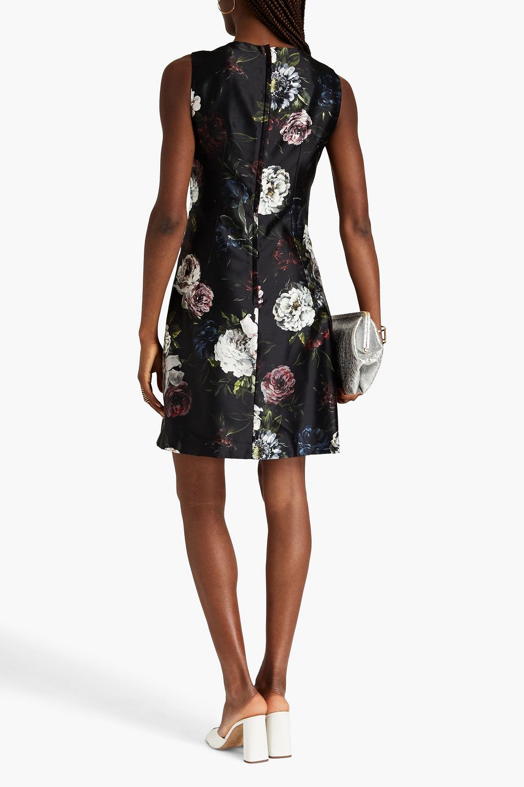 DOLCE&GABBANA Floral-print silk-shantung mini dress