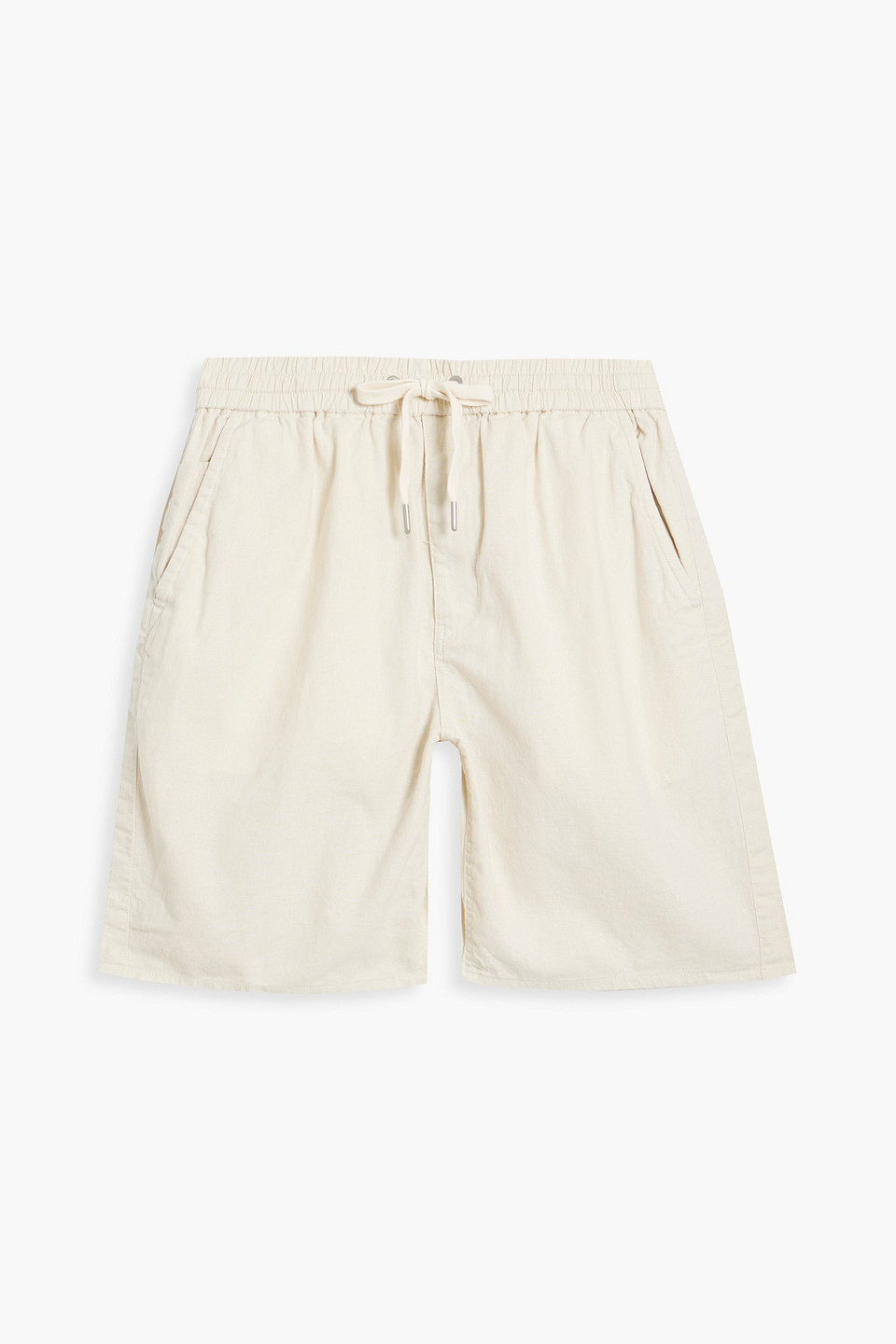 Rag & Bone Reed Linen And Cotton-blend Drawstring Shorts In Ecru
