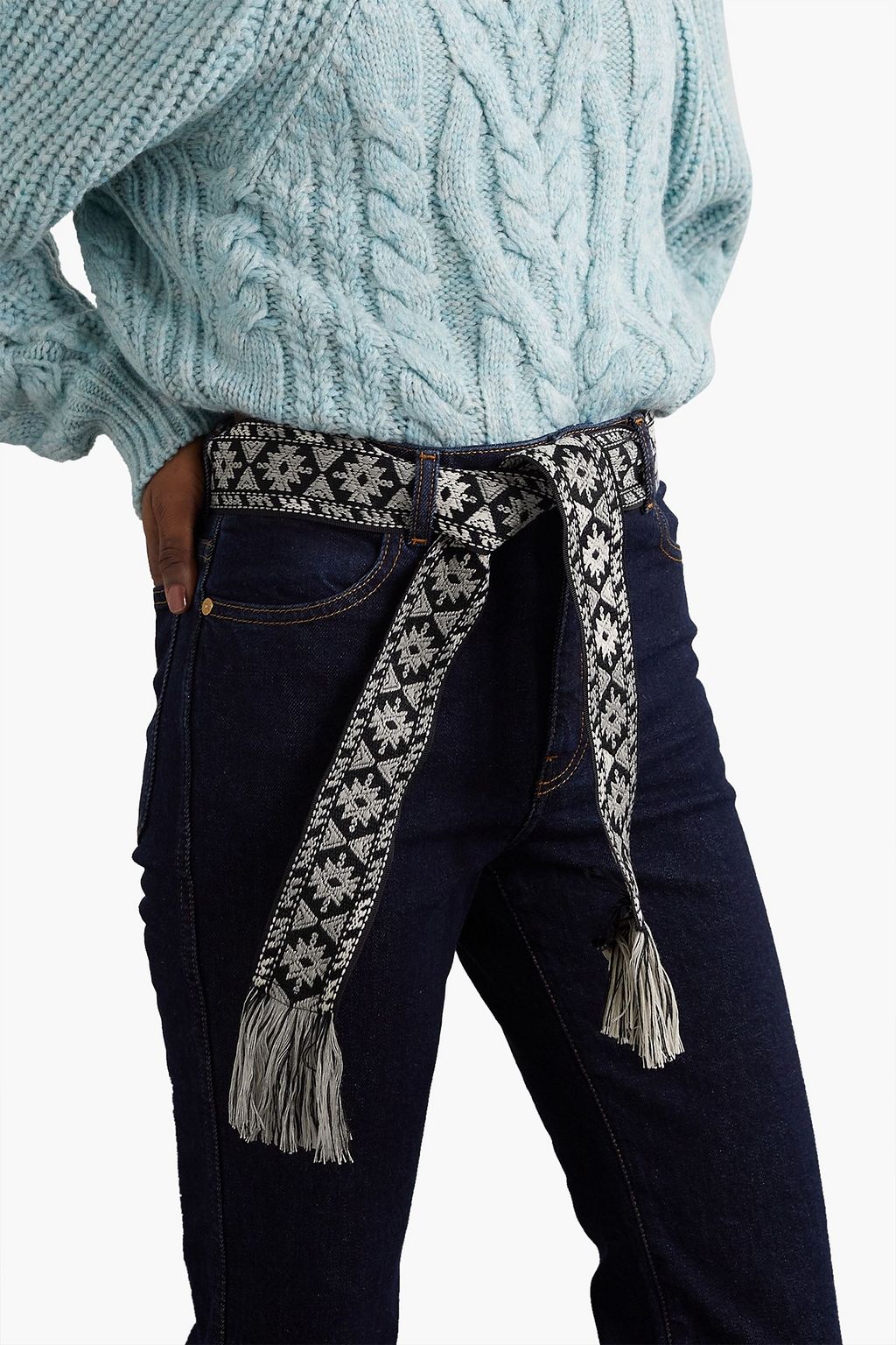 ISABEL MARANT Etka fringed jacquard belt
