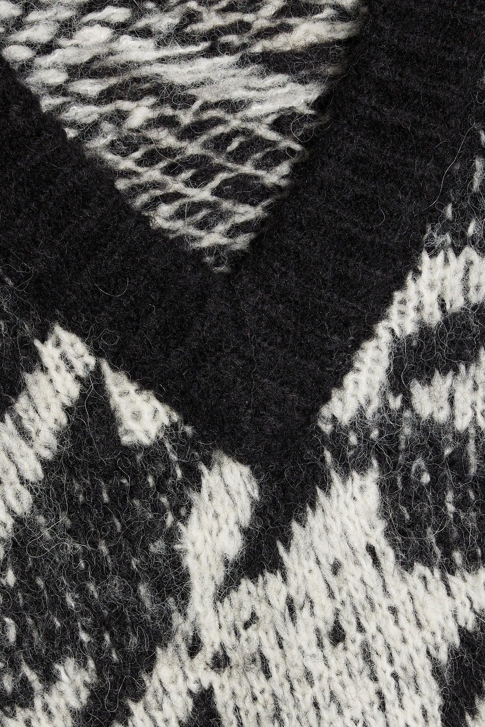 Rag & Bone Edith Houndstooth Jacquard-knit Sweater In Black