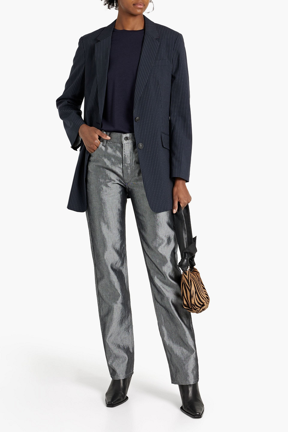 RAG & BONE CHARLES PINSTRIPED WOOL-BLEND BLAZER