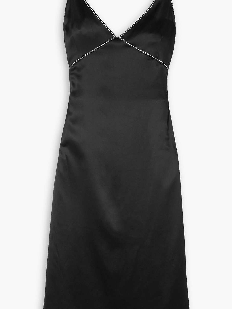 crystal-embellished silk-satin midi slip dress