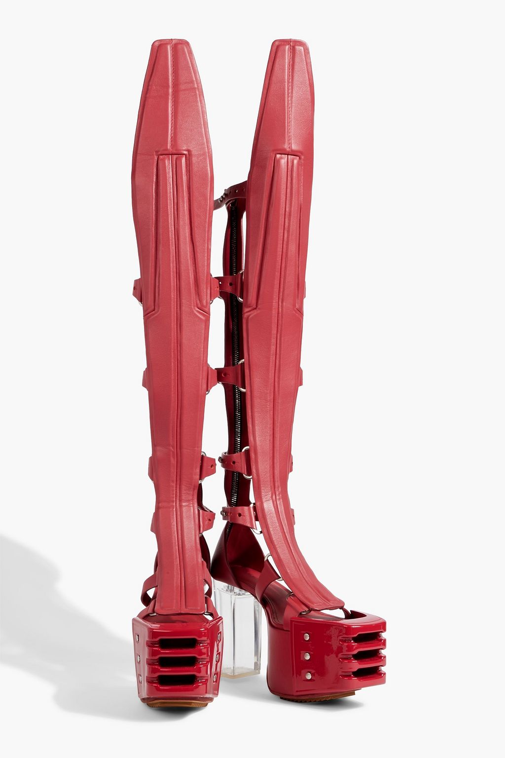 RICK OWENS Spartan leather platform over-the-knee boots
