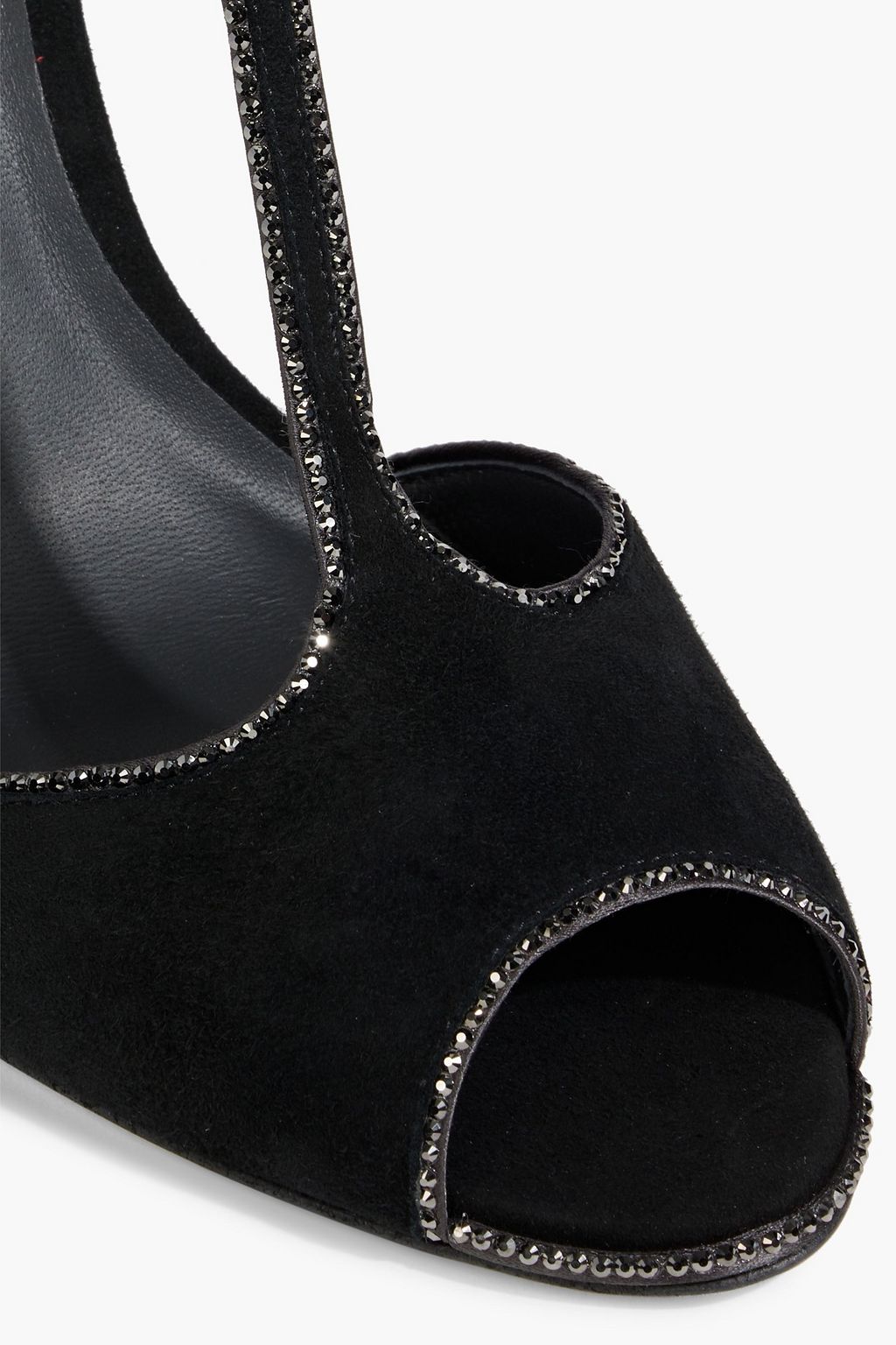 RENE' CAOVILLA Grace crystal-embellished suede sandals