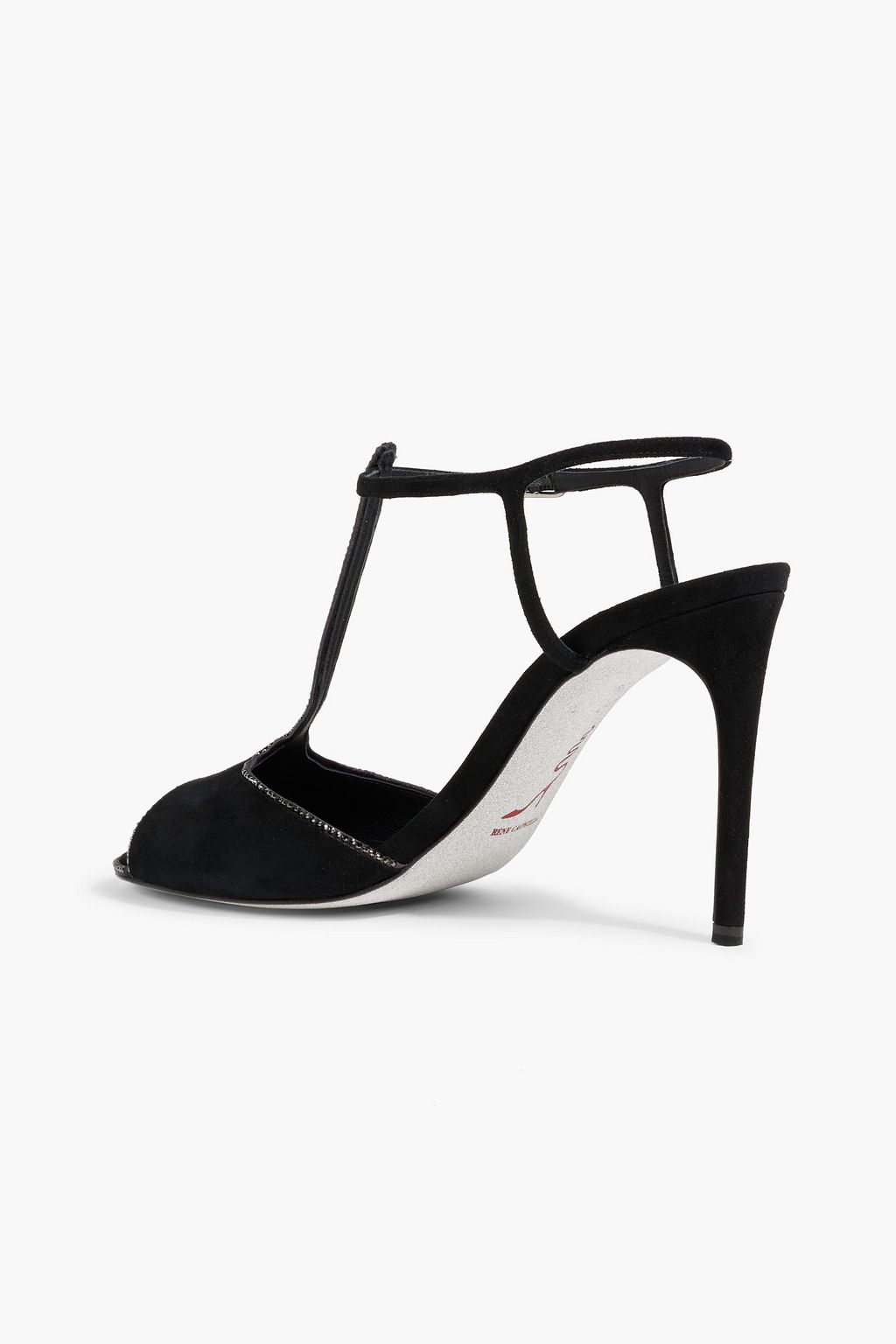 RENE' CAOVILLA Grace crystal-embellished suede sandals