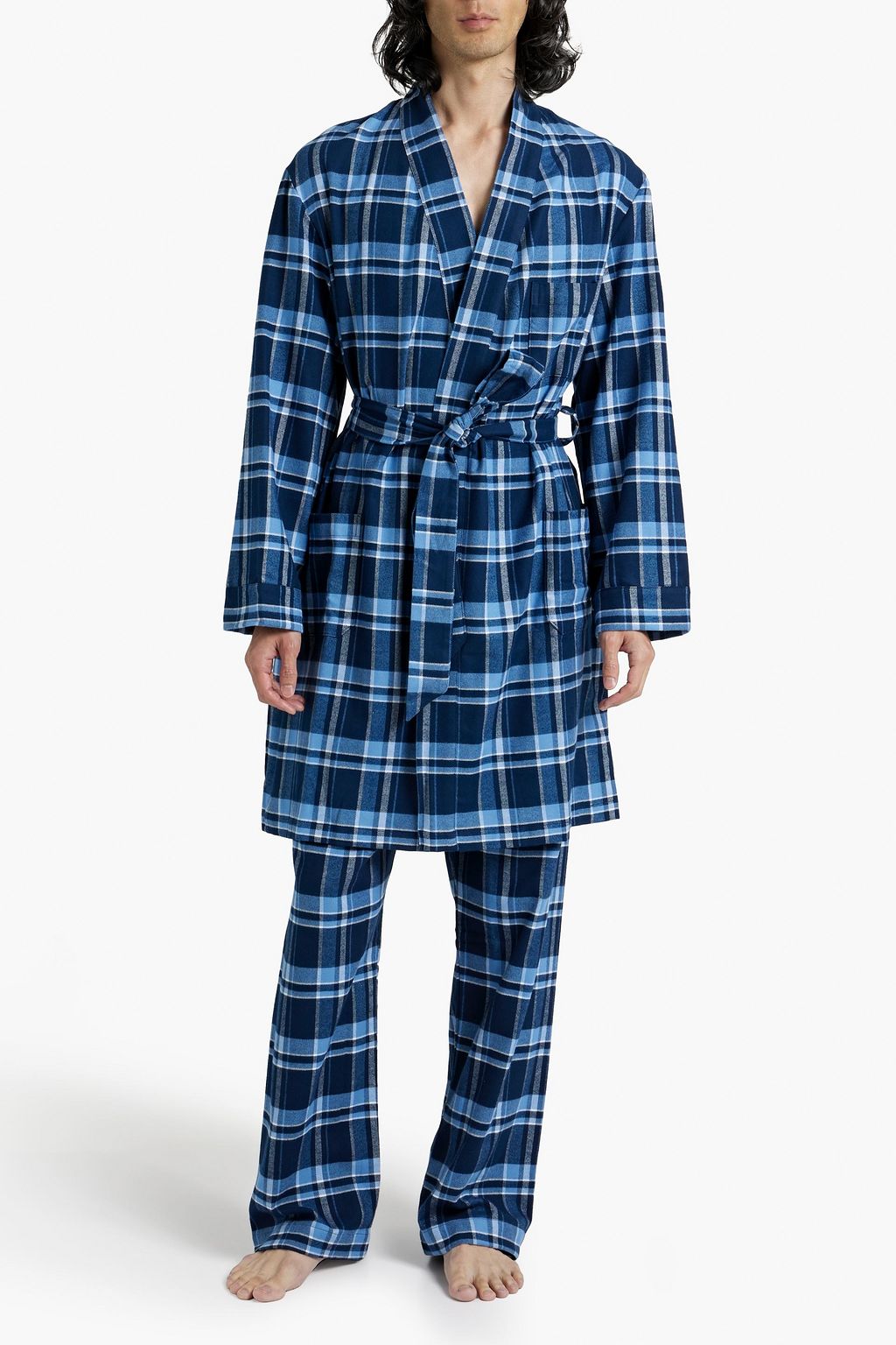 DEREK ROSE Kelburn checked cotton-flannel robe