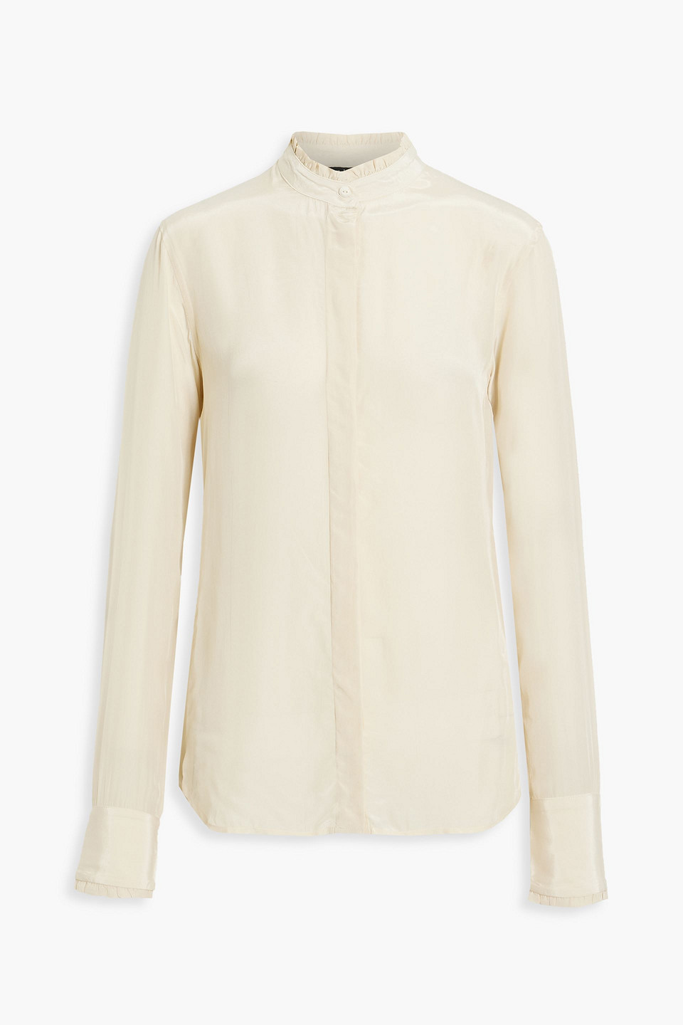 Rag & Bone Jordan Ruffle-trimmed Crepe De Chine Shirt In Ivory