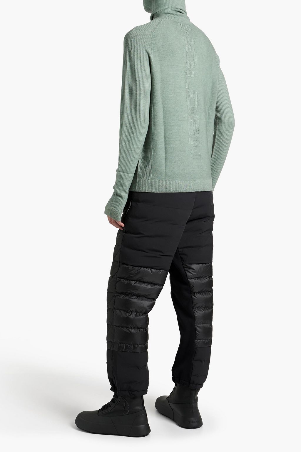 HOLDEN Slim-fit jacquard-knit merino wool turtleneck sweater