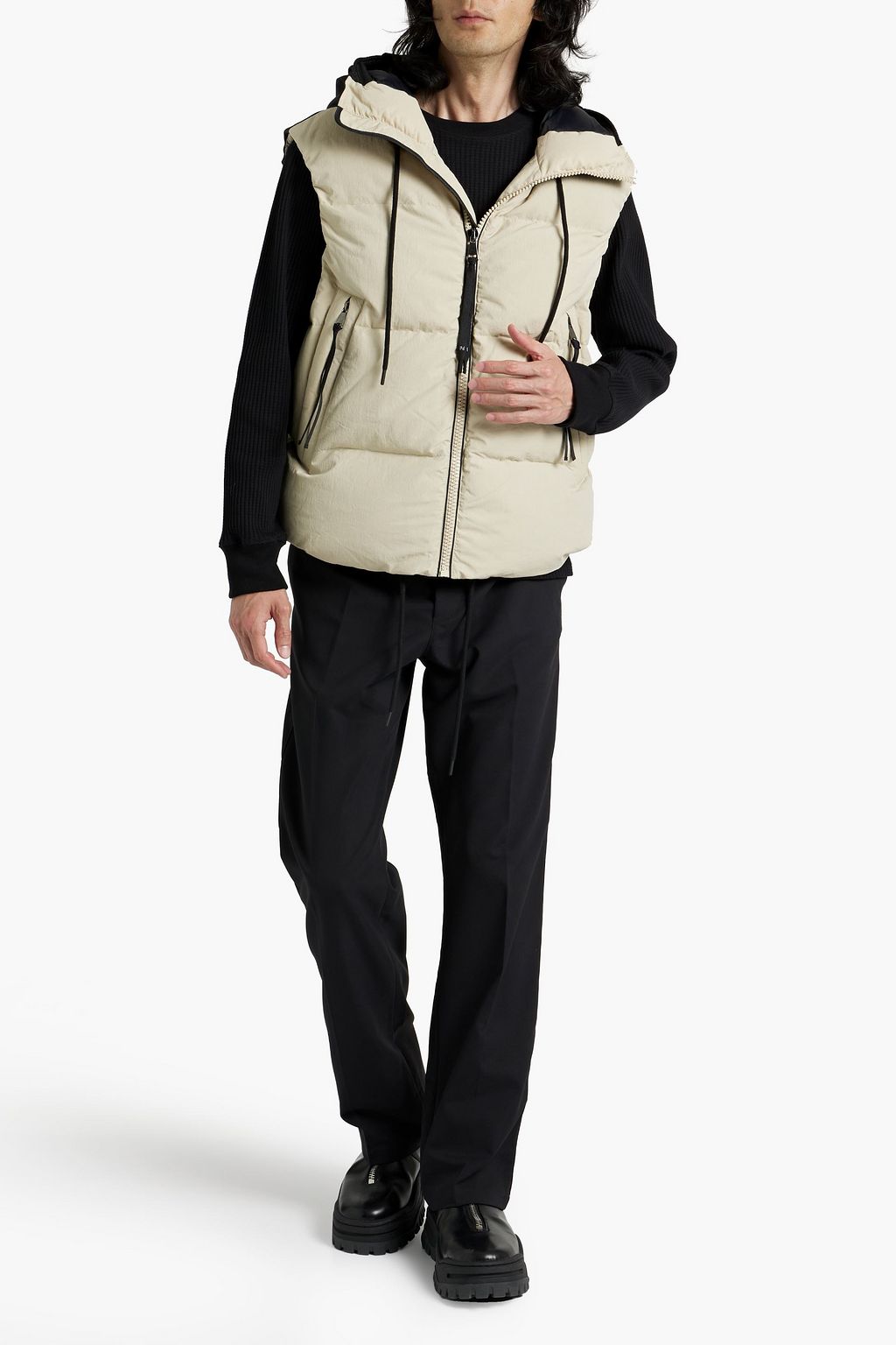 HOLDEN Quilted shell hooded down vest