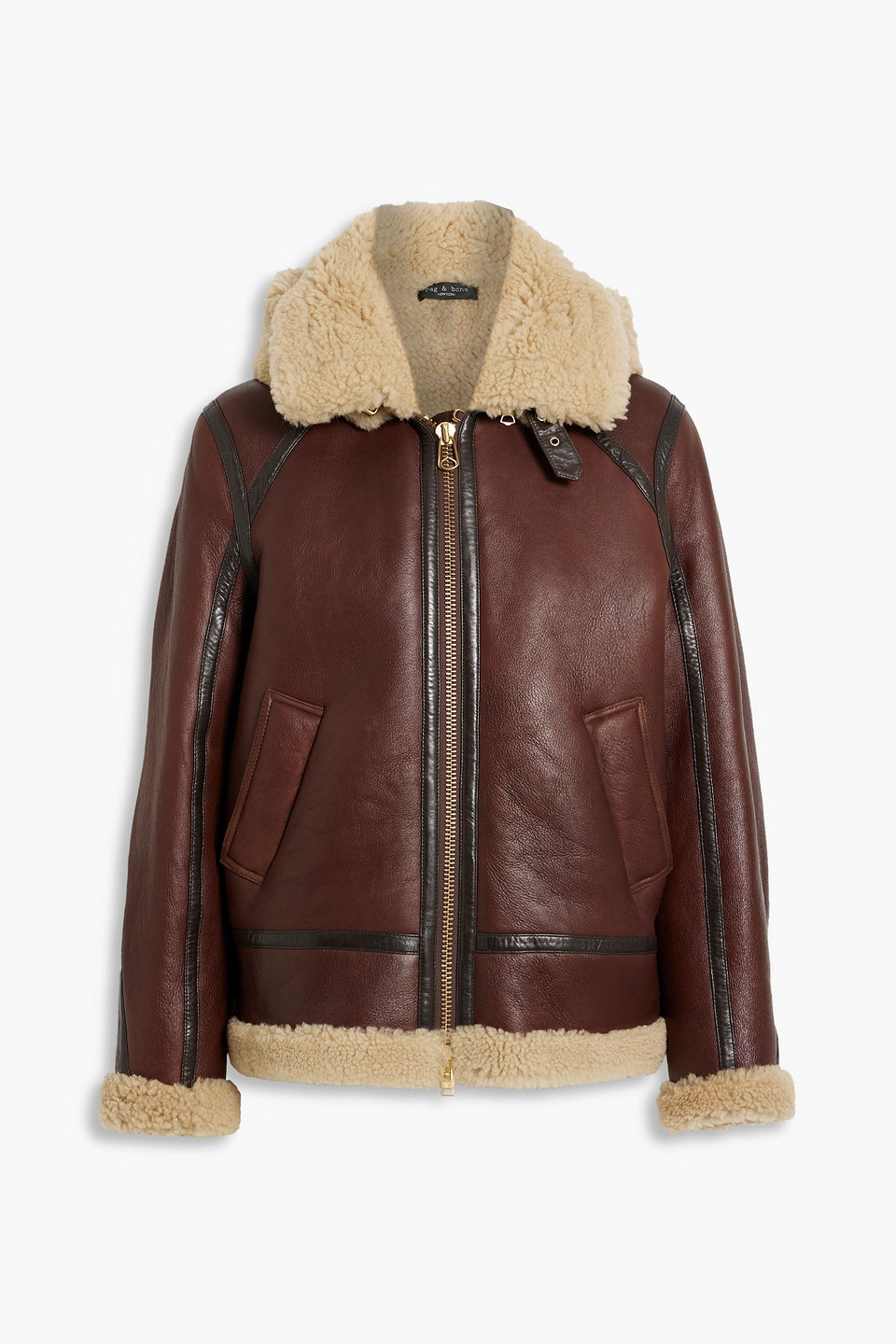 Rag & Bone Brown Stella Shearling Jacket In Brown