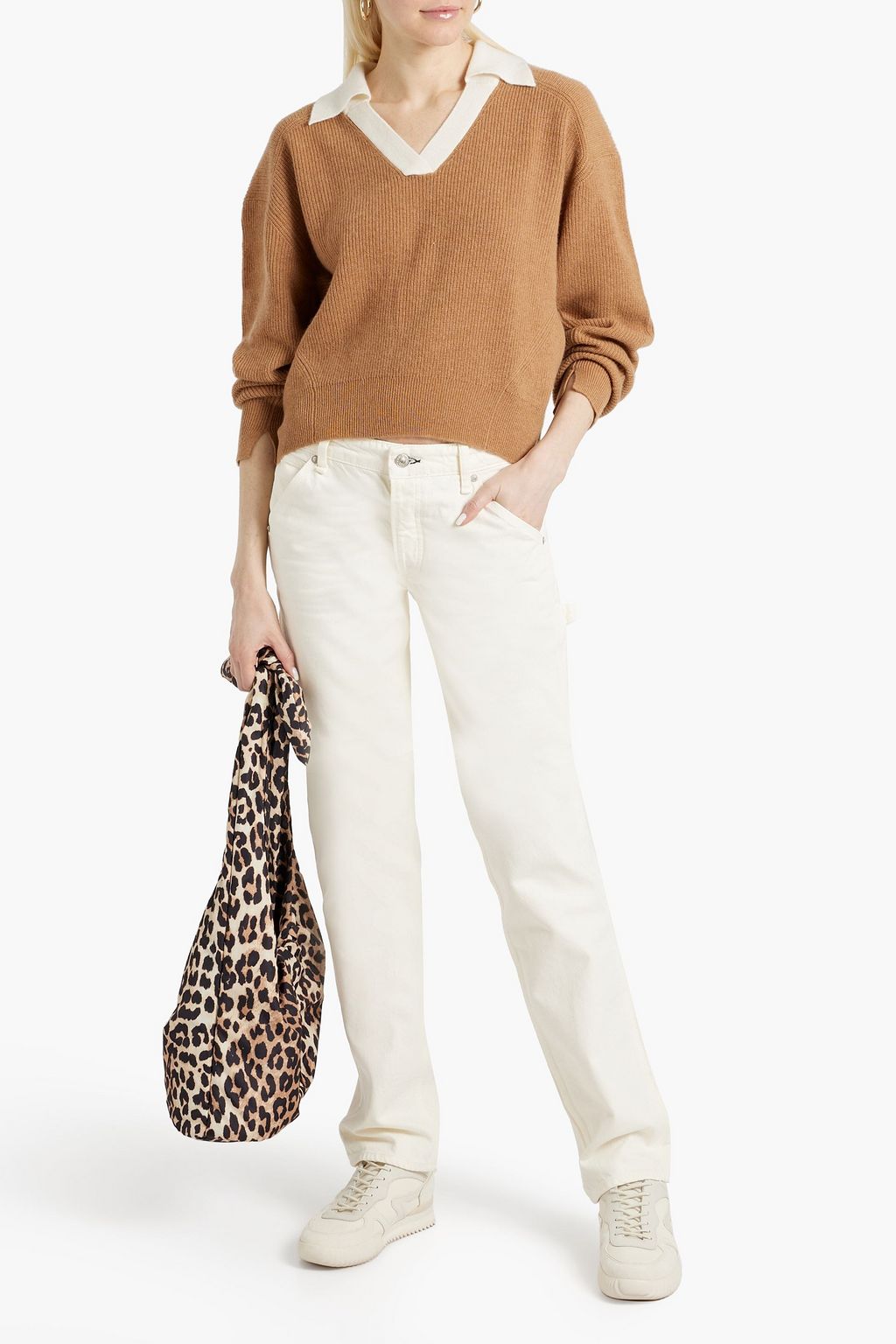 RAG & BONE Pierce two-tone ribbed cashmere sweater