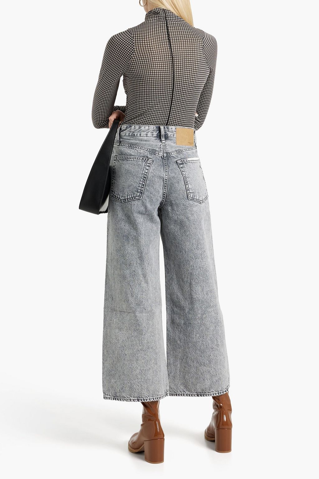 RAG & BONE Printed cotton and modal-blend jersey turtleneck top