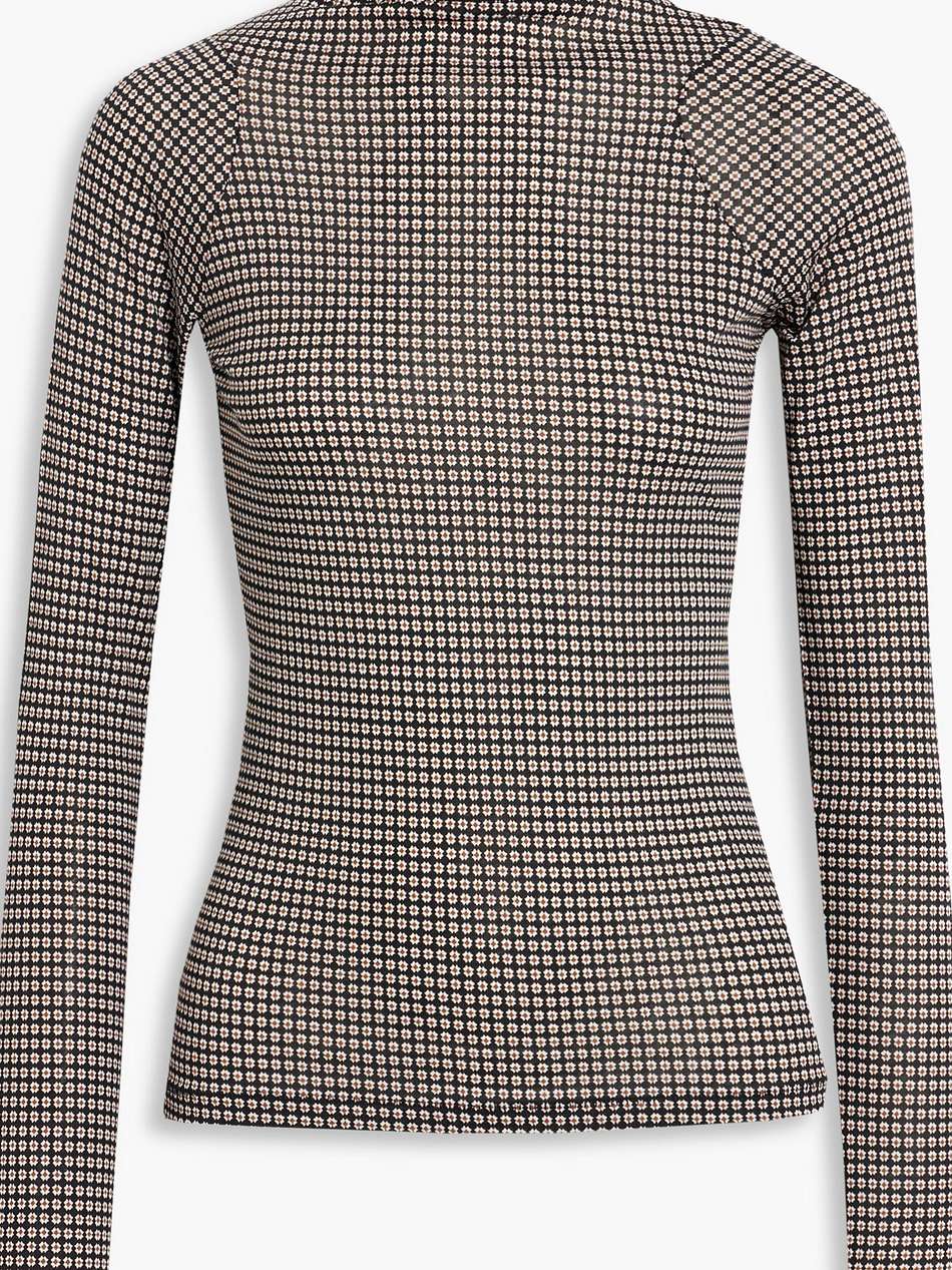 shaw printed cotton and modal-blend jersey turtleneck top