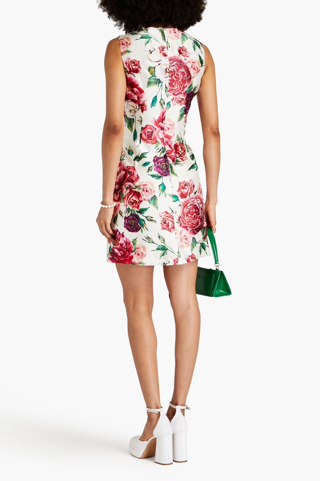 DOLCE&GABBANA Floral-print silk-twill mini dress