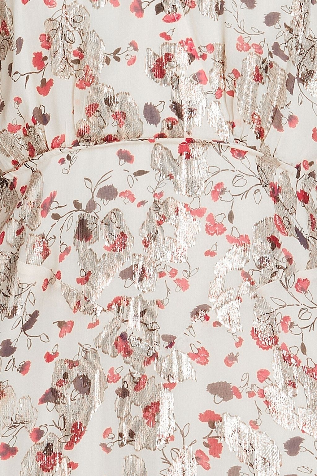BA&SH Tee floral-print metallic fil coupé silk-blend midi dress