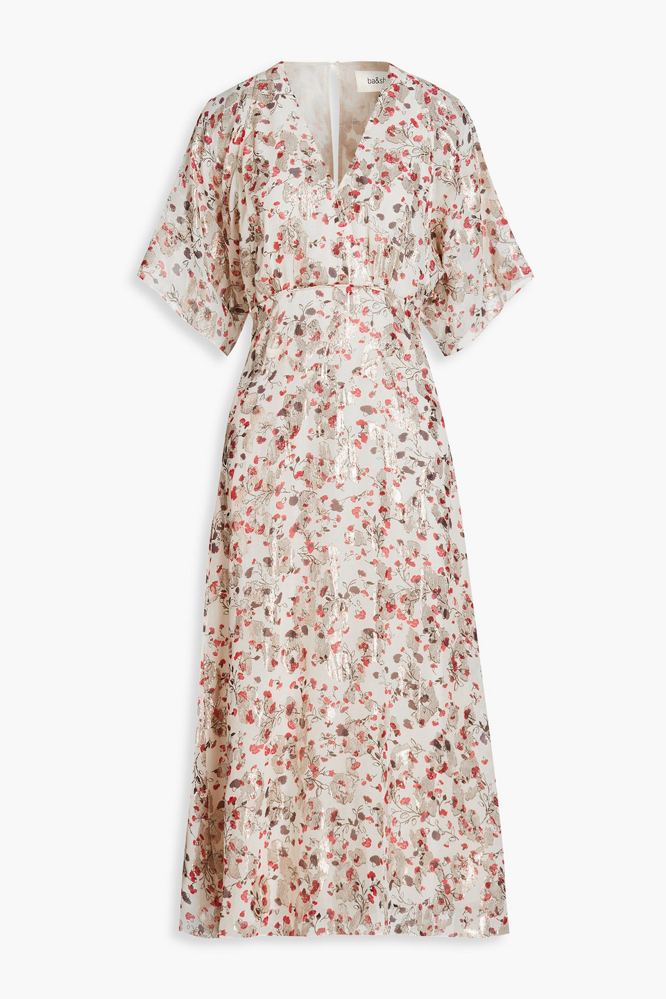 green and white midi dress Green Floral Short Sleeve Midi Dress - All Dresses