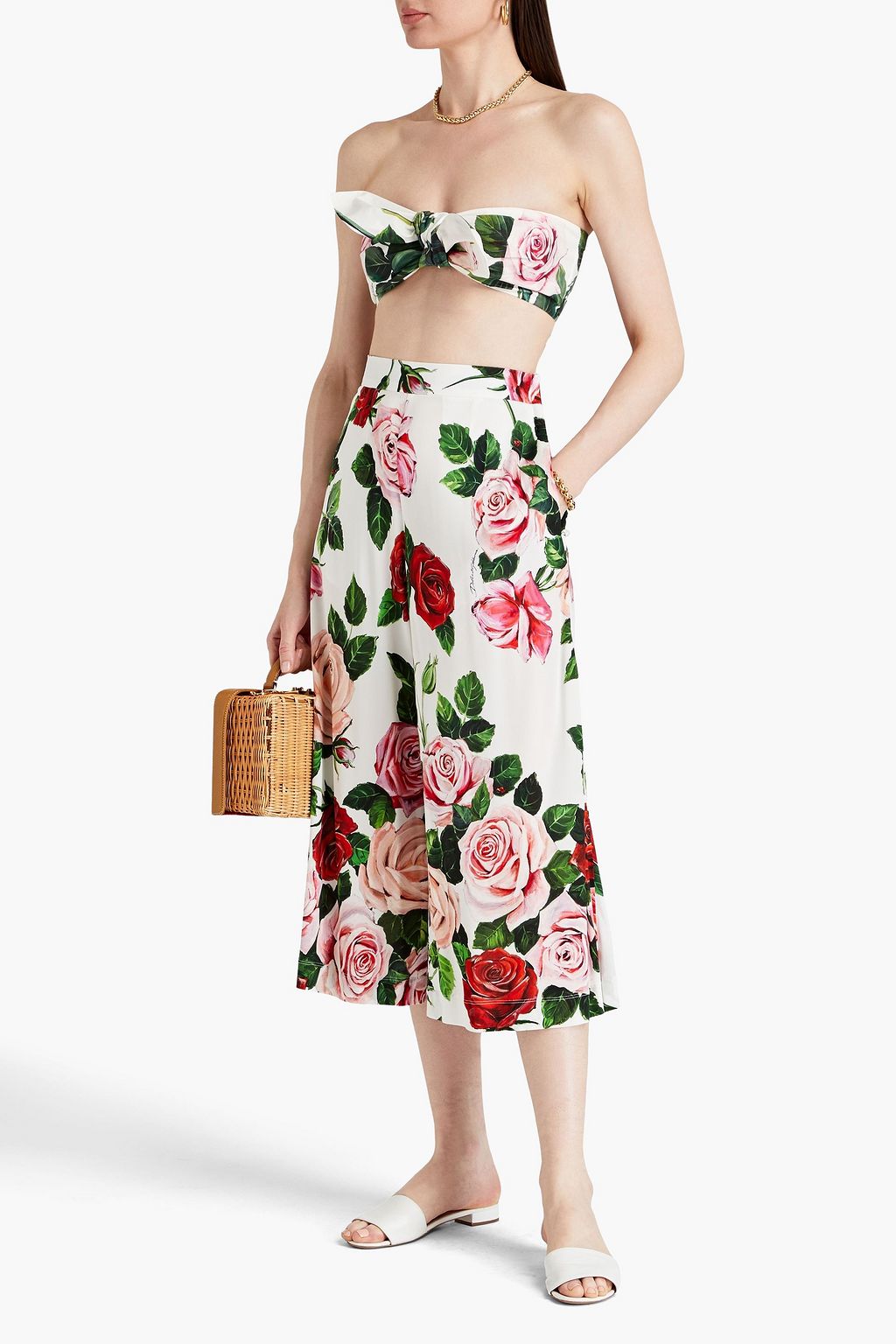 DOLCE&GABBANA Floral-print crepe culottes