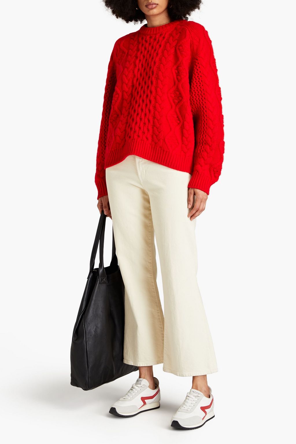 LOULOU STUDIO Oversized cableknit wool and cashmereblend sweater