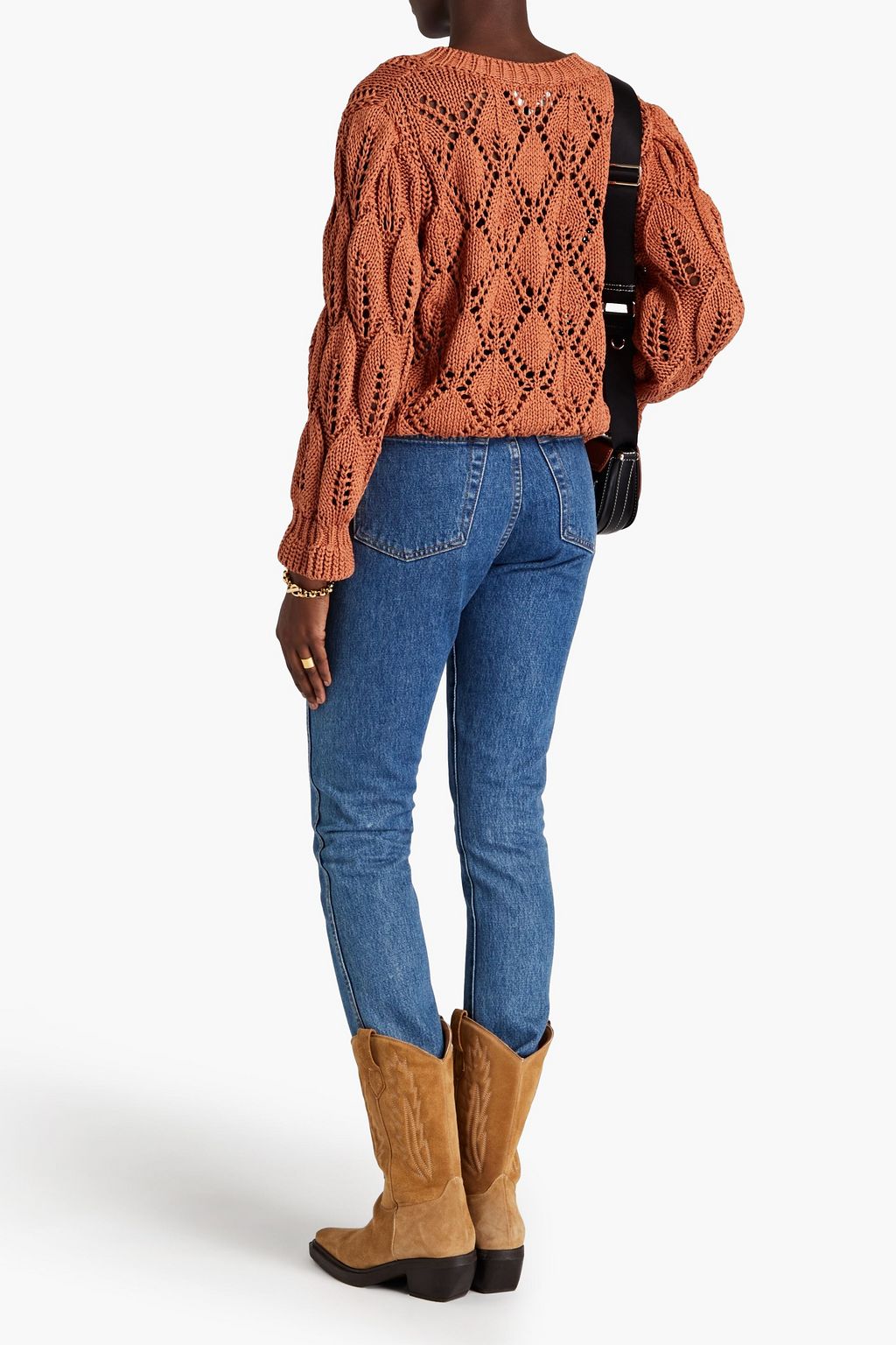 BA&SH Pointelle-knit cotton cardigan