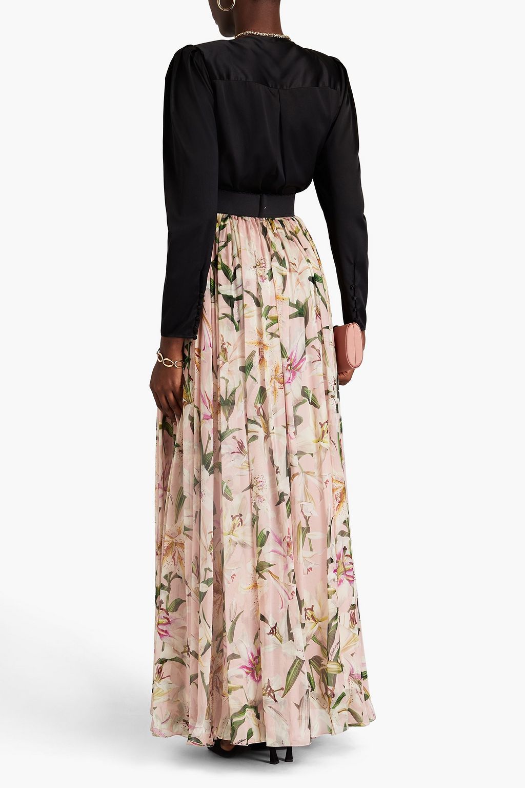 DOLCE&GABBANA シルクボイル マキシスカート フローラルプリント