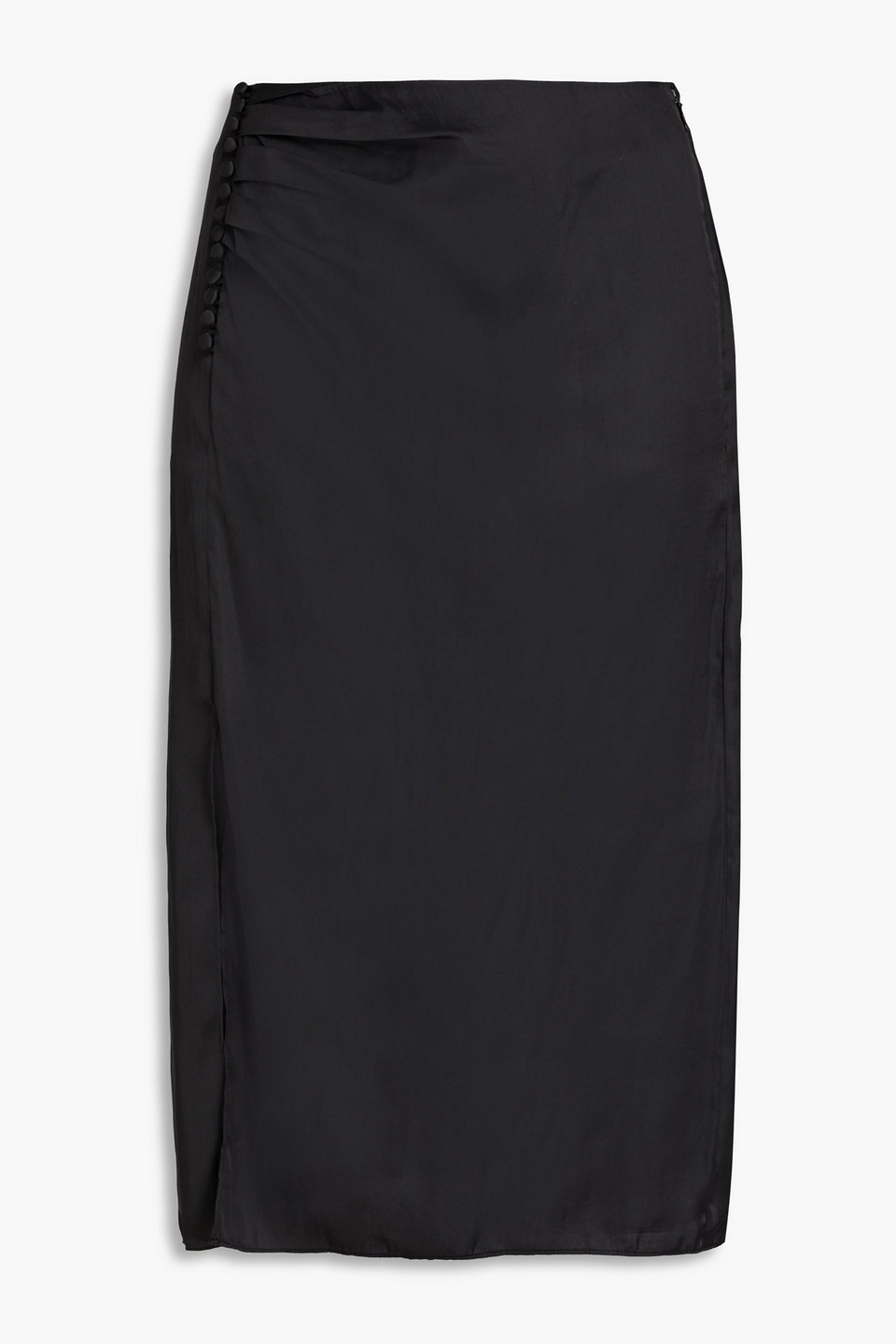 Ba&sh - Jupe Matthews ruched satin skirt - Black - 3