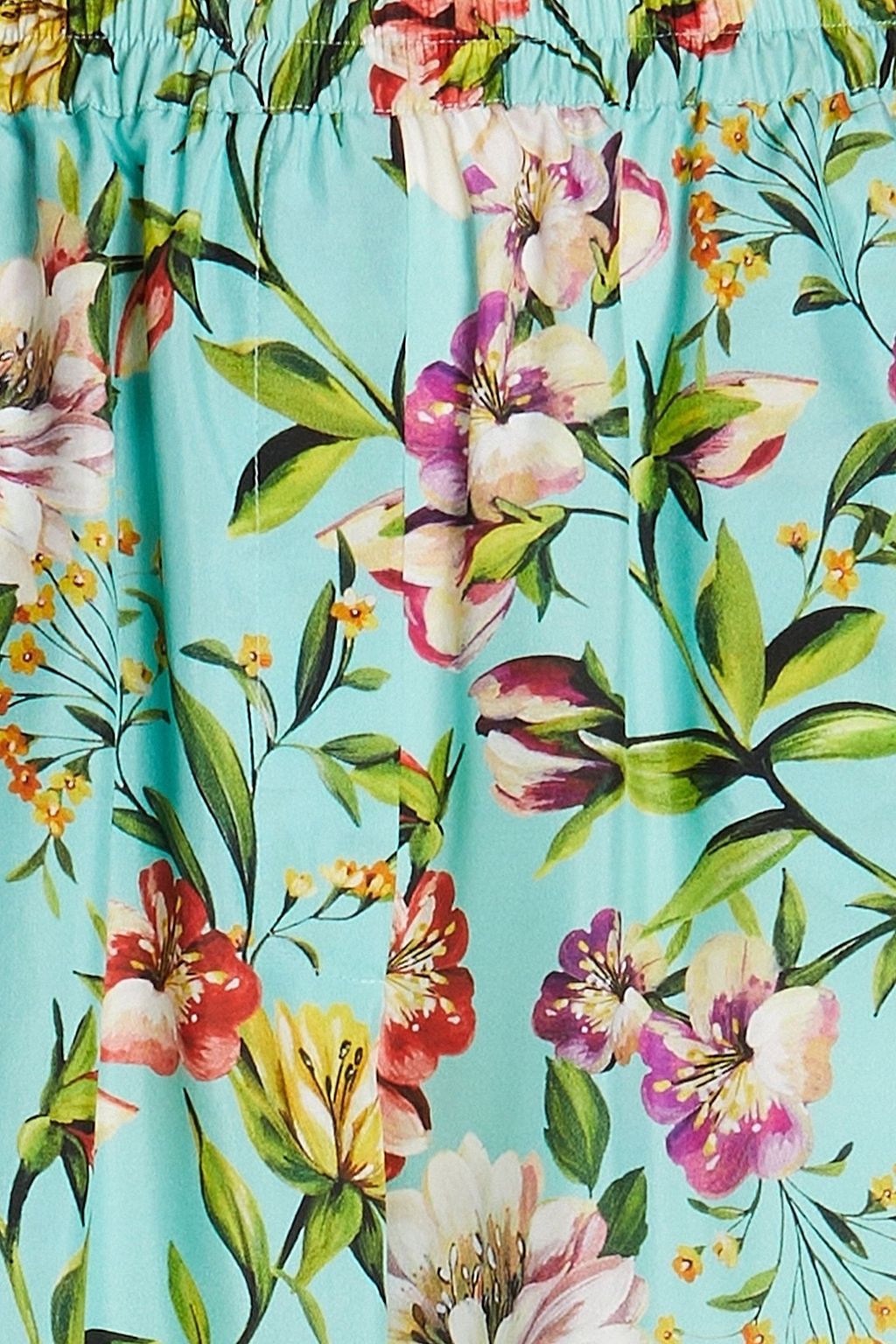 DOLCE&GABBANA Floral-print silk-crepe wide-leg pants