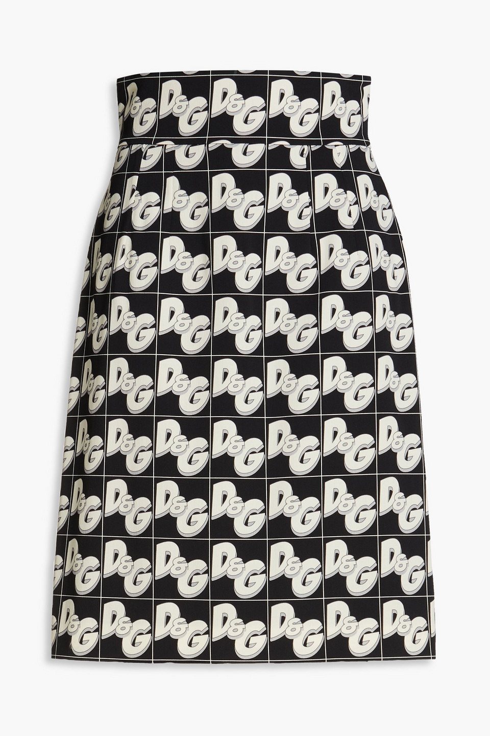 Dolce & Gabbana Silk-blend Pencil Skirt In Black