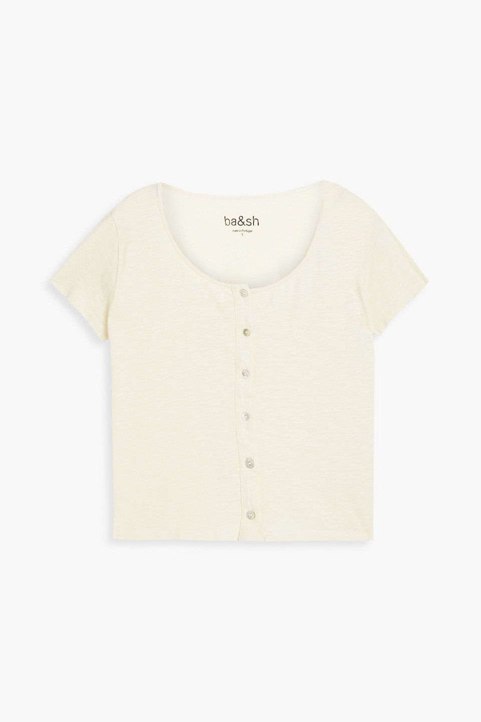 Ba&sh Verity Slub Cotton-jersey Top In Neutral
