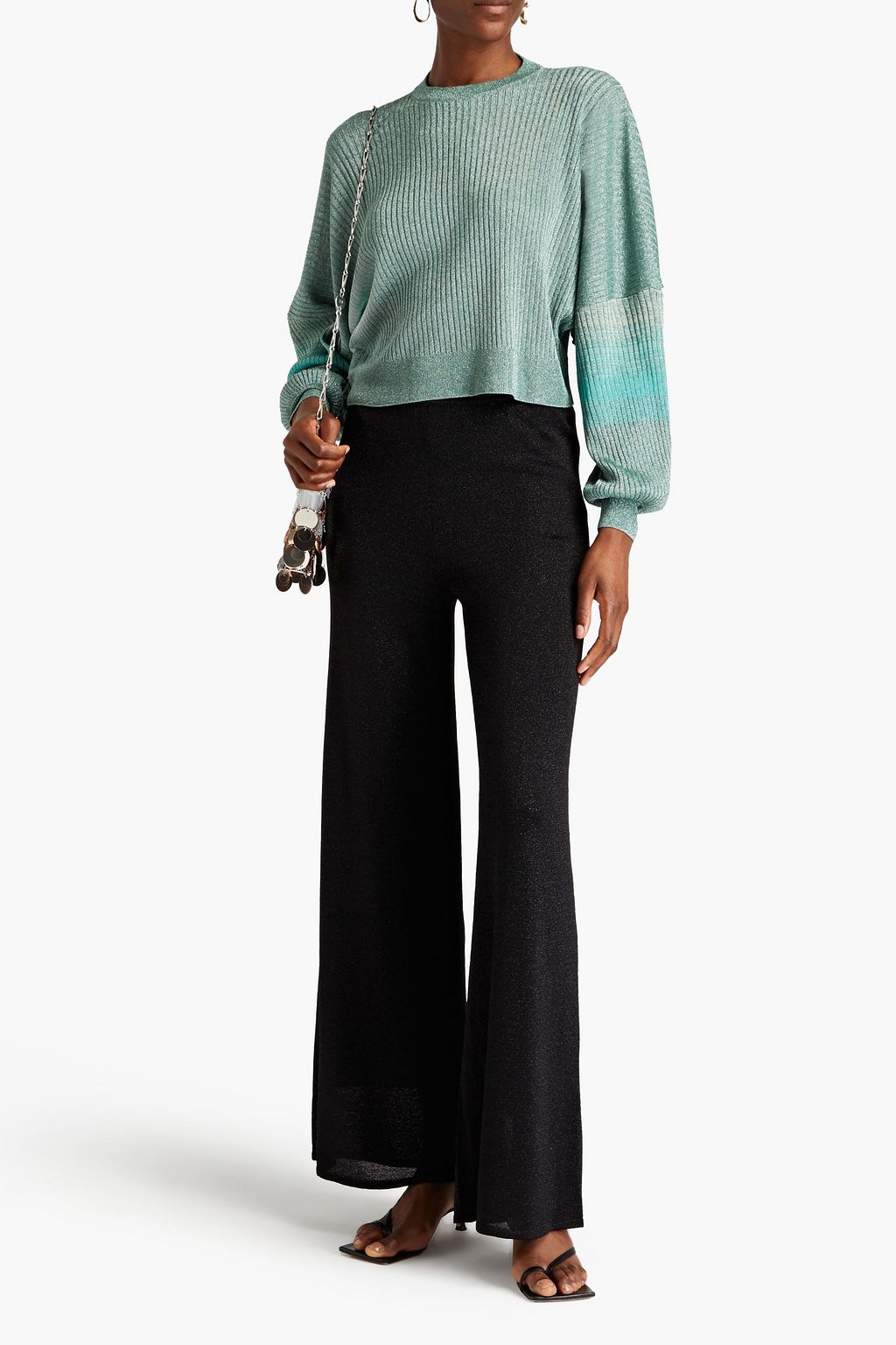 MISSONI Ribbed-knit lamé sweater
