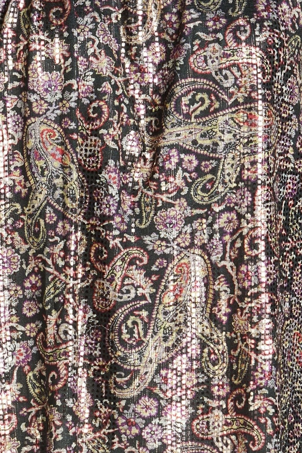 BA&SH Gustave off-the-shoulder metallic paisley-print jersey top