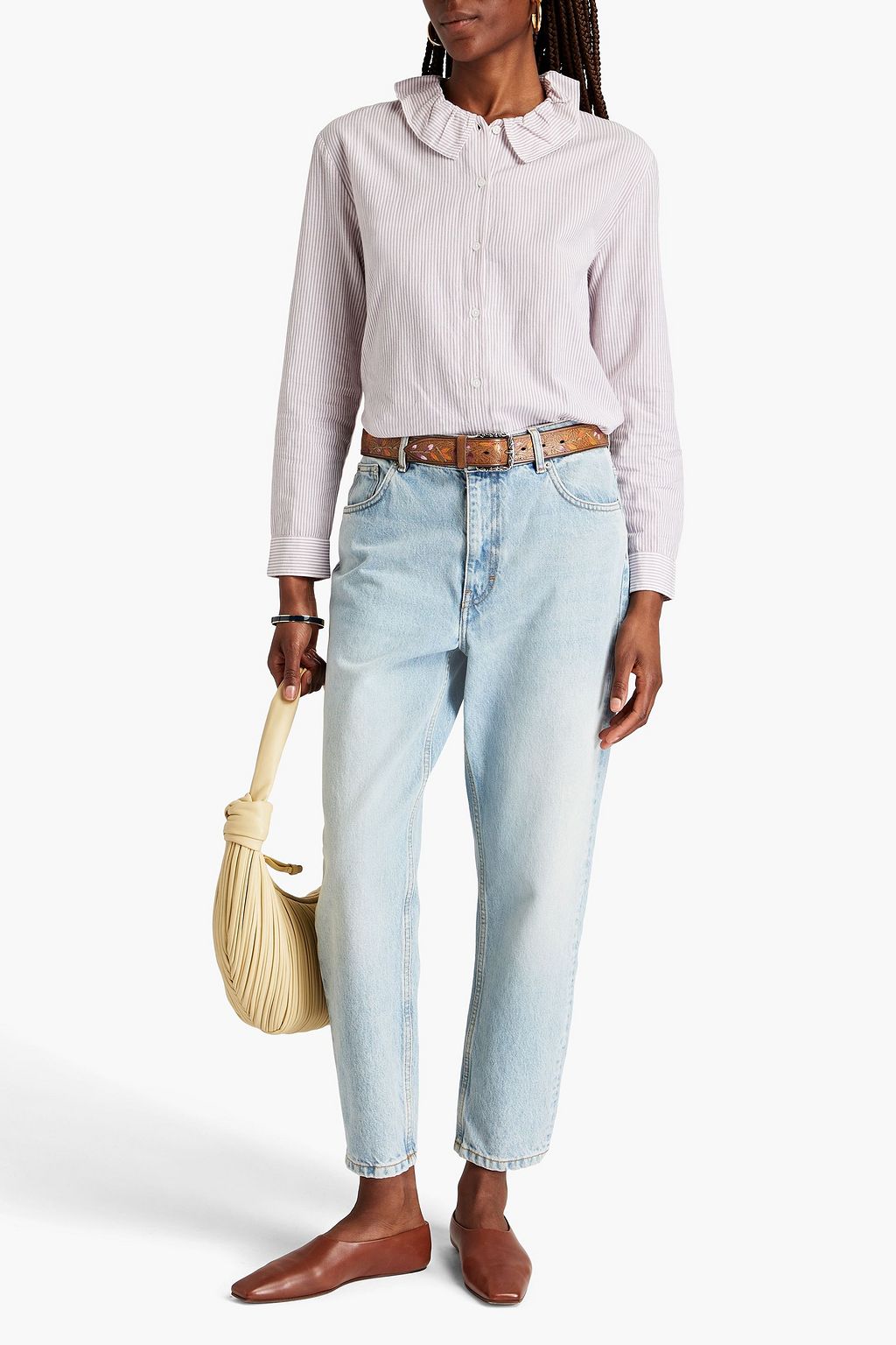 BA&SH Sibelle striped cotton-mousseline shirt