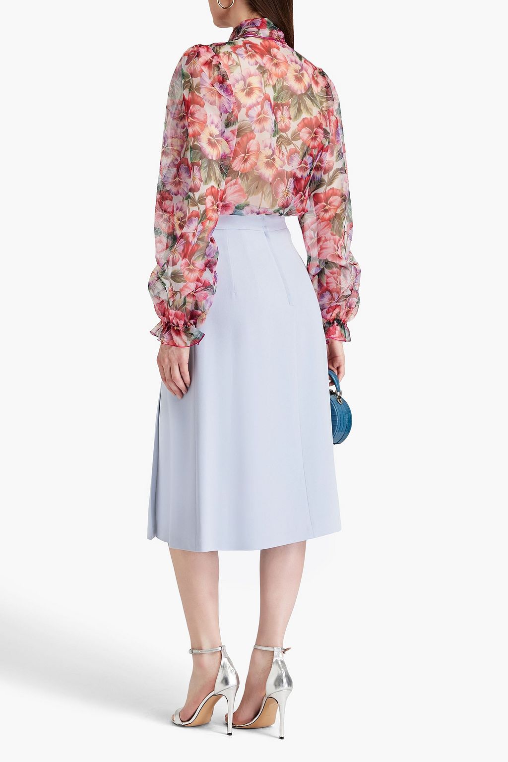 DOLCE&GABBANA Pleated crepe midi skirt