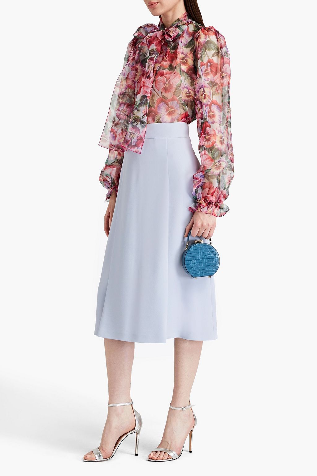 DOLCE&GABBANA Pleated crepe midi skirt