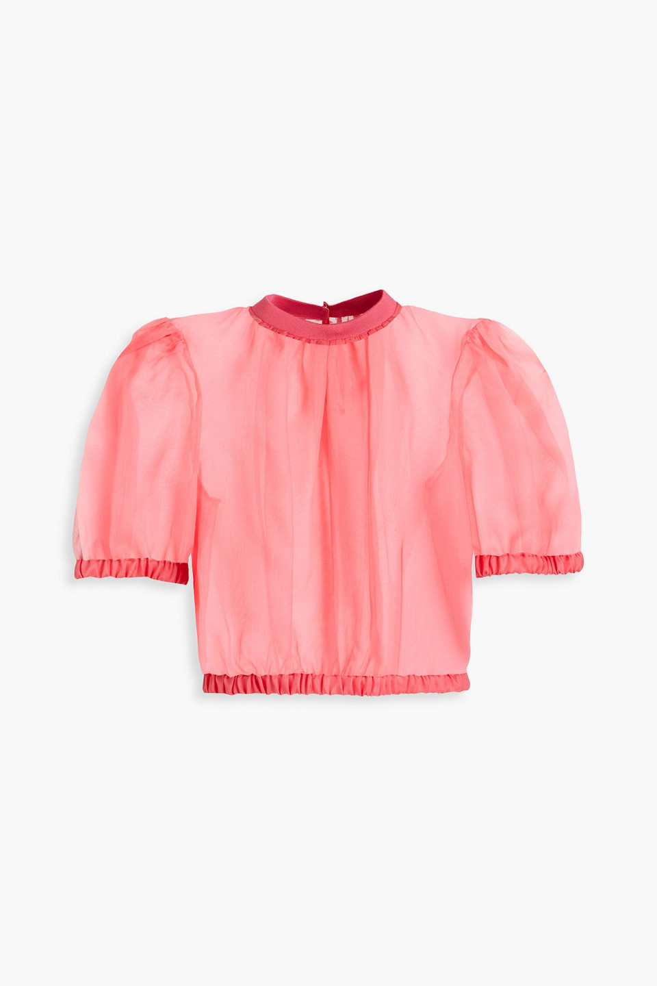 Dolce & Gabbana Gathered Silk-organza Blouse In Pink