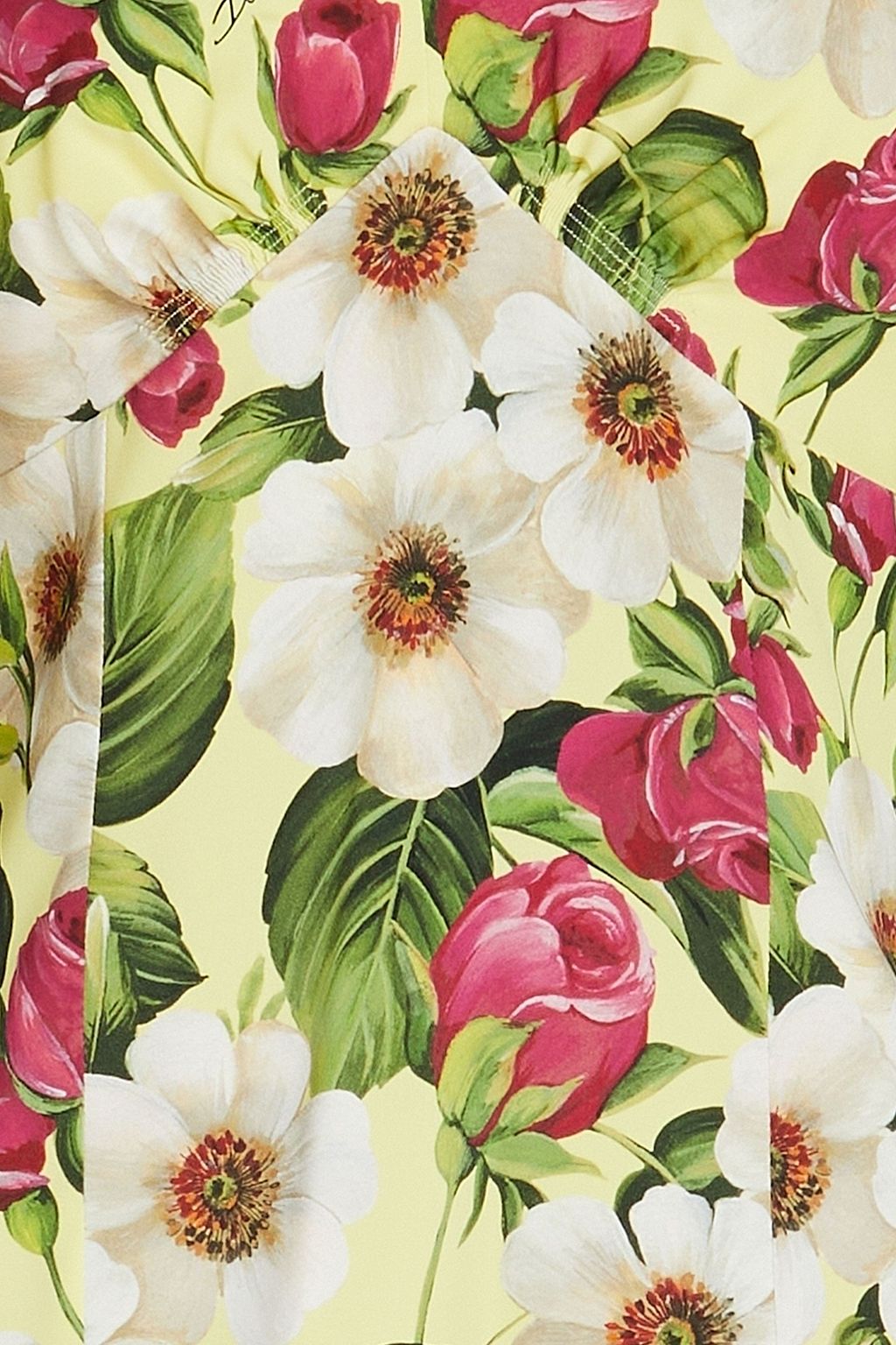 DOLCE&GABBANA Ruffled floral-print silk-crepe top