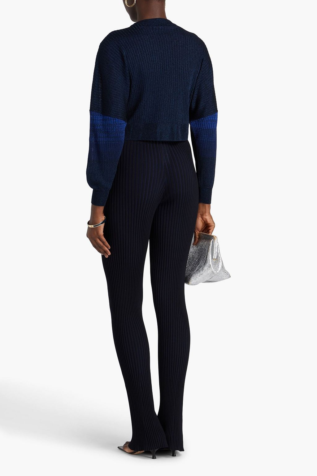 MISSONI Ribbed-knit lamé sweater