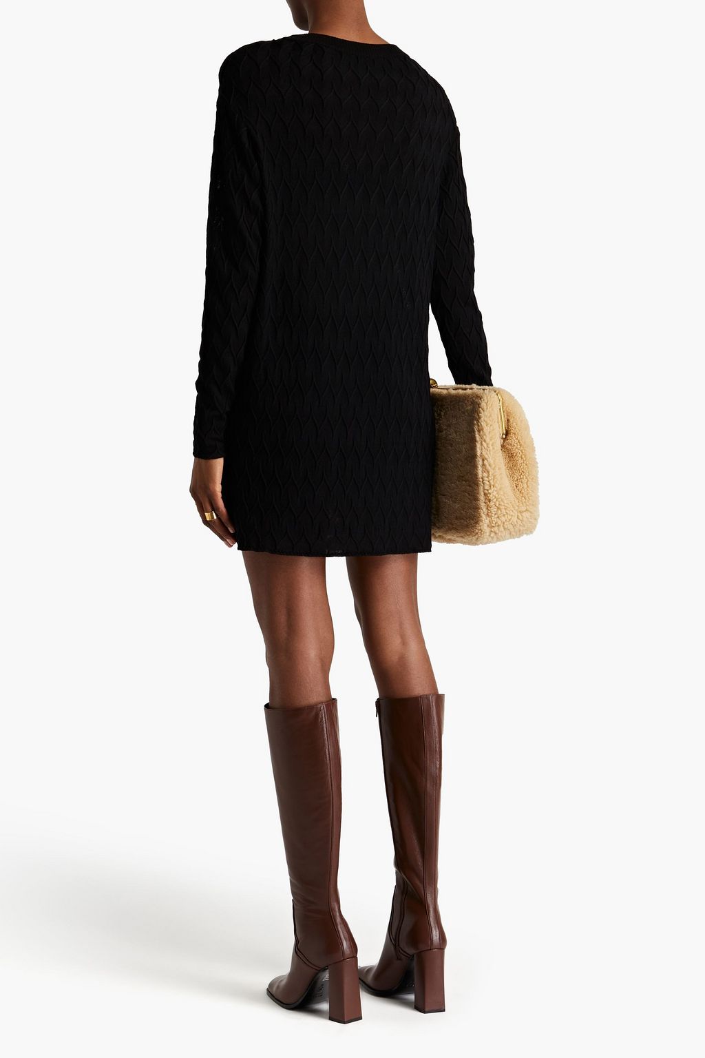 MISSONI Crochet-knit wool mini dress