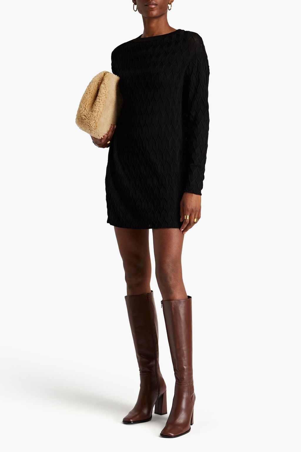 MISSONI Crochet-knit wool mini dress