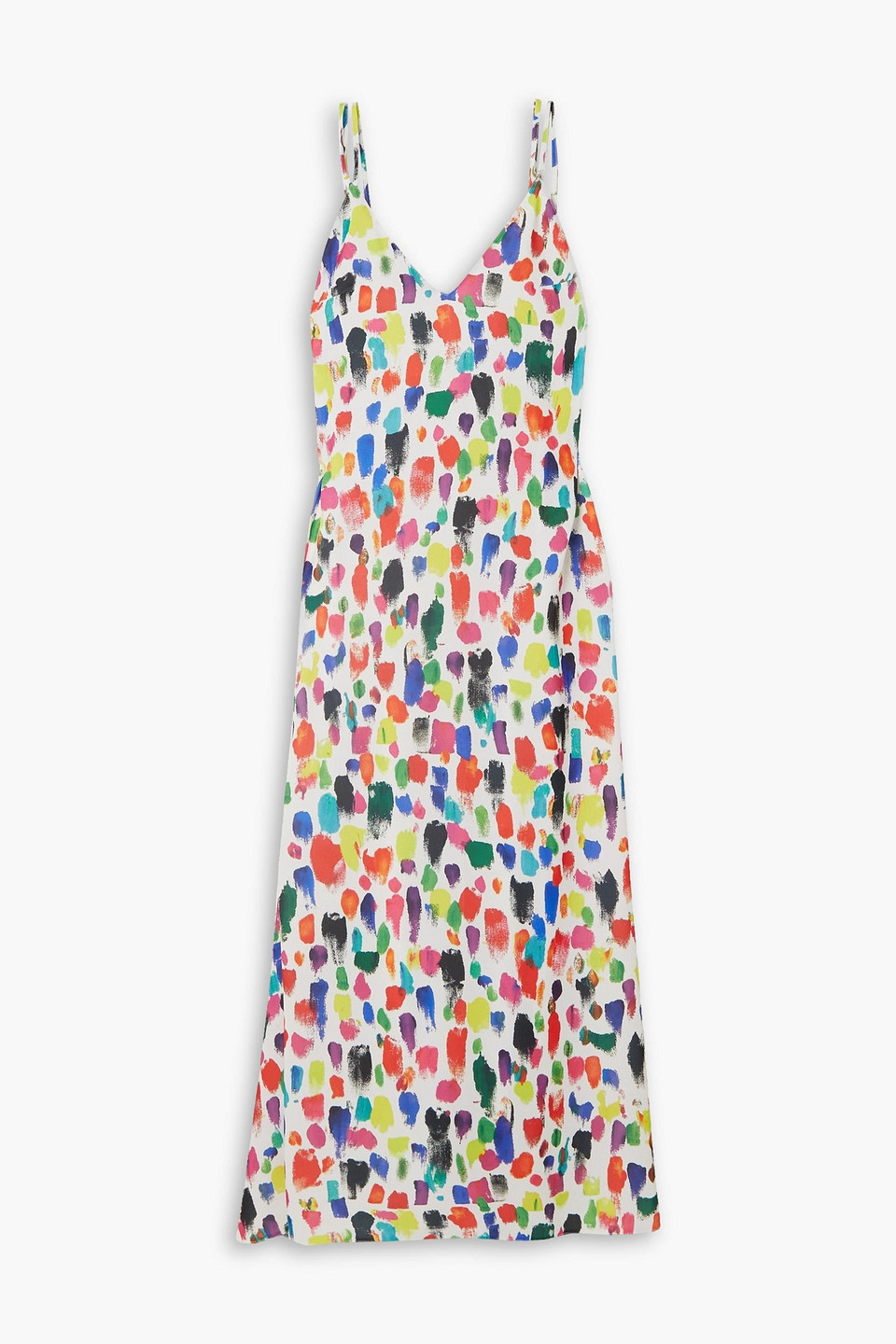 Printed crepe midi dress