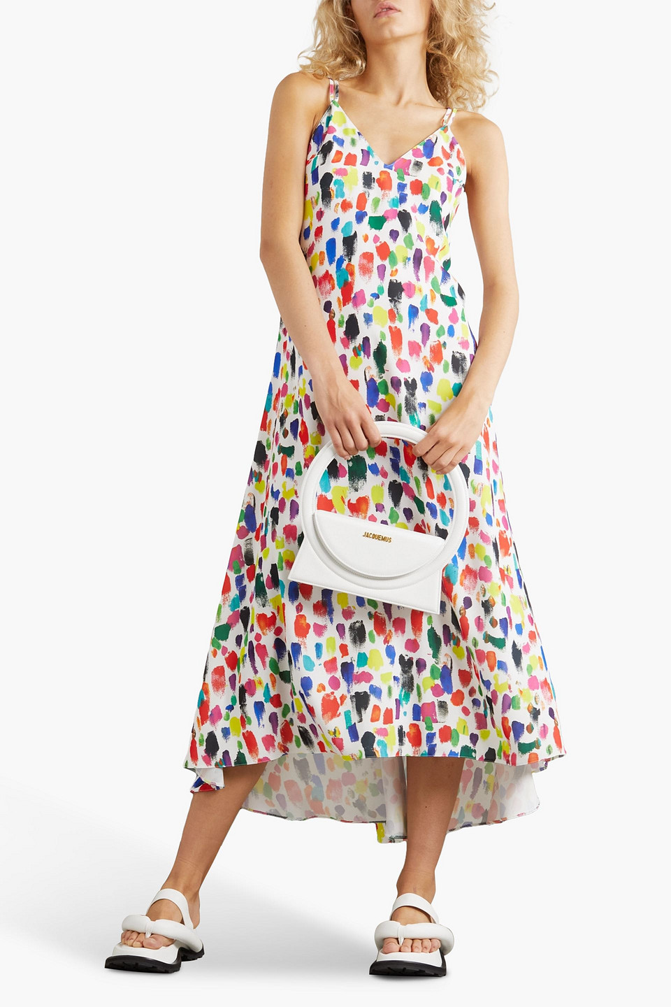 Christopher Kane Printed Crepe Midi Dress In Multicolor