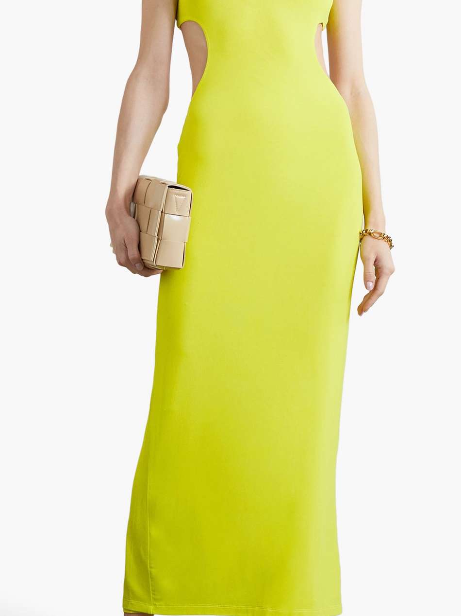 open-back stretch-cady midi dress
